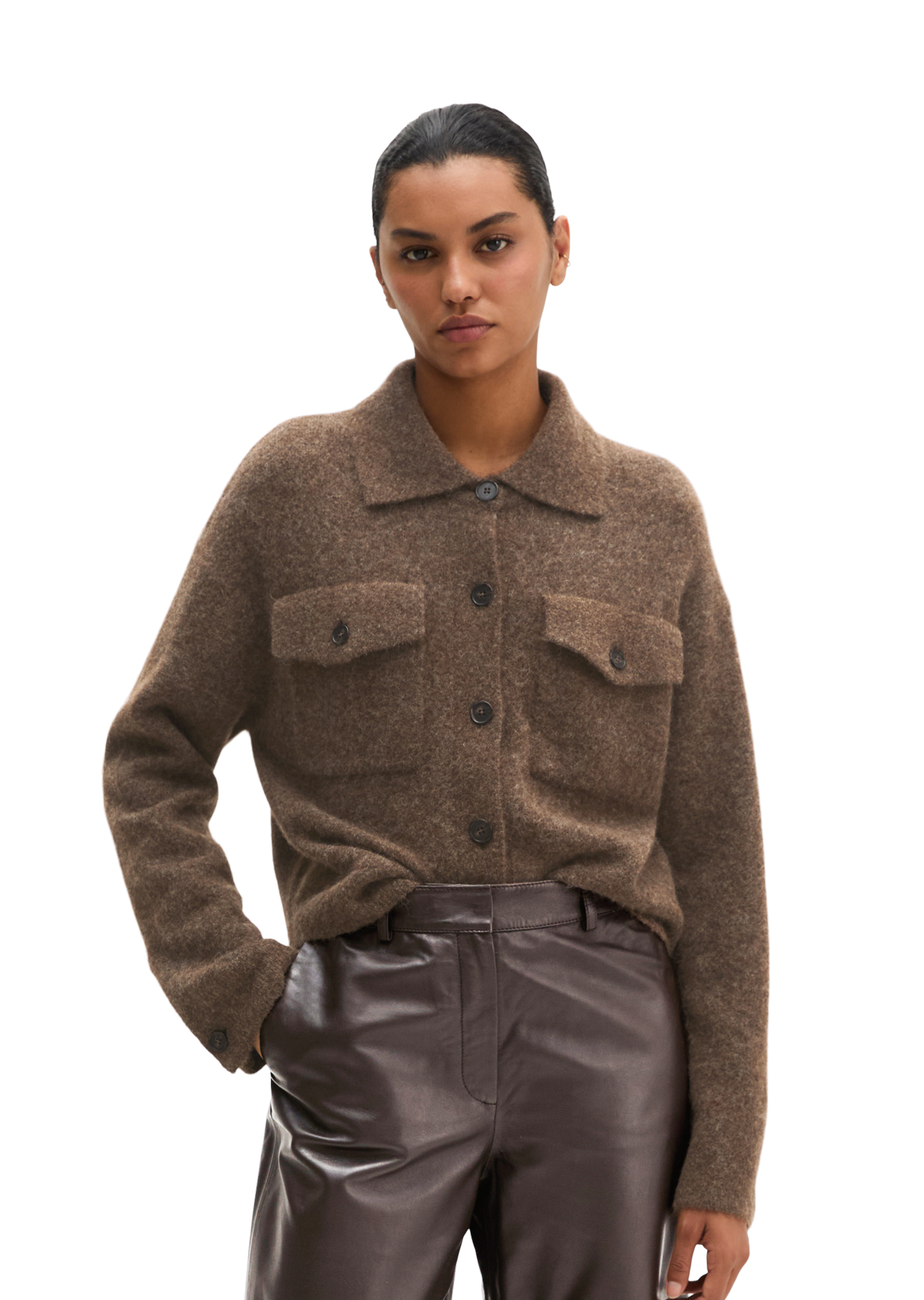 Cardigan coupe classique en un mélange doux de poils de yack et de laine d'alpaga, MARC O'POLO