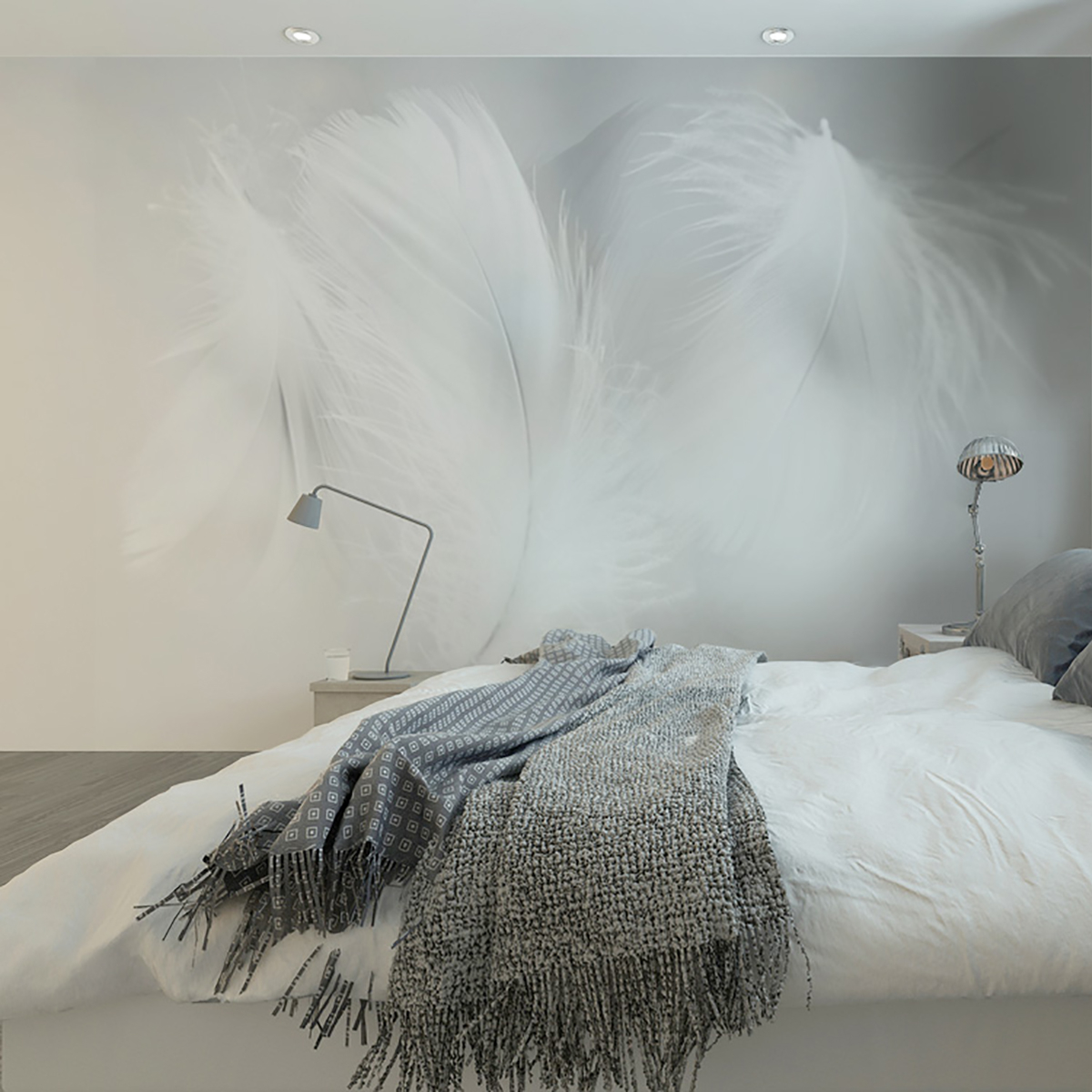 Papier peint panoramique Plumes 2, 340 x 250cm, ACTE DECO