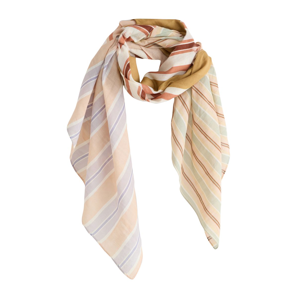 Foulard carré léger à rayures effet découpé, NEXT