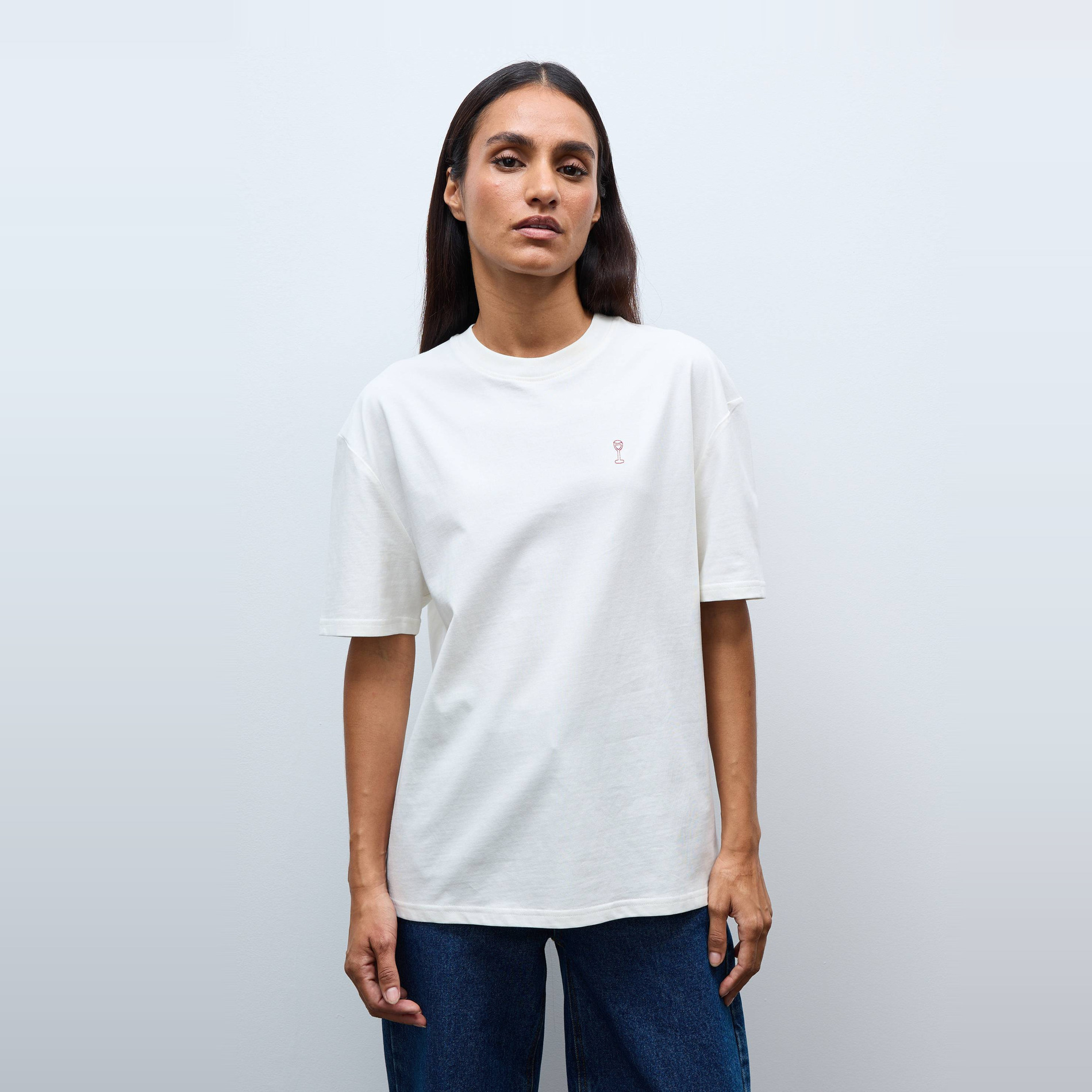 T-shirt manches courtes avec broderie et imprimé en coton BIO GOTS, MONOPRIX
