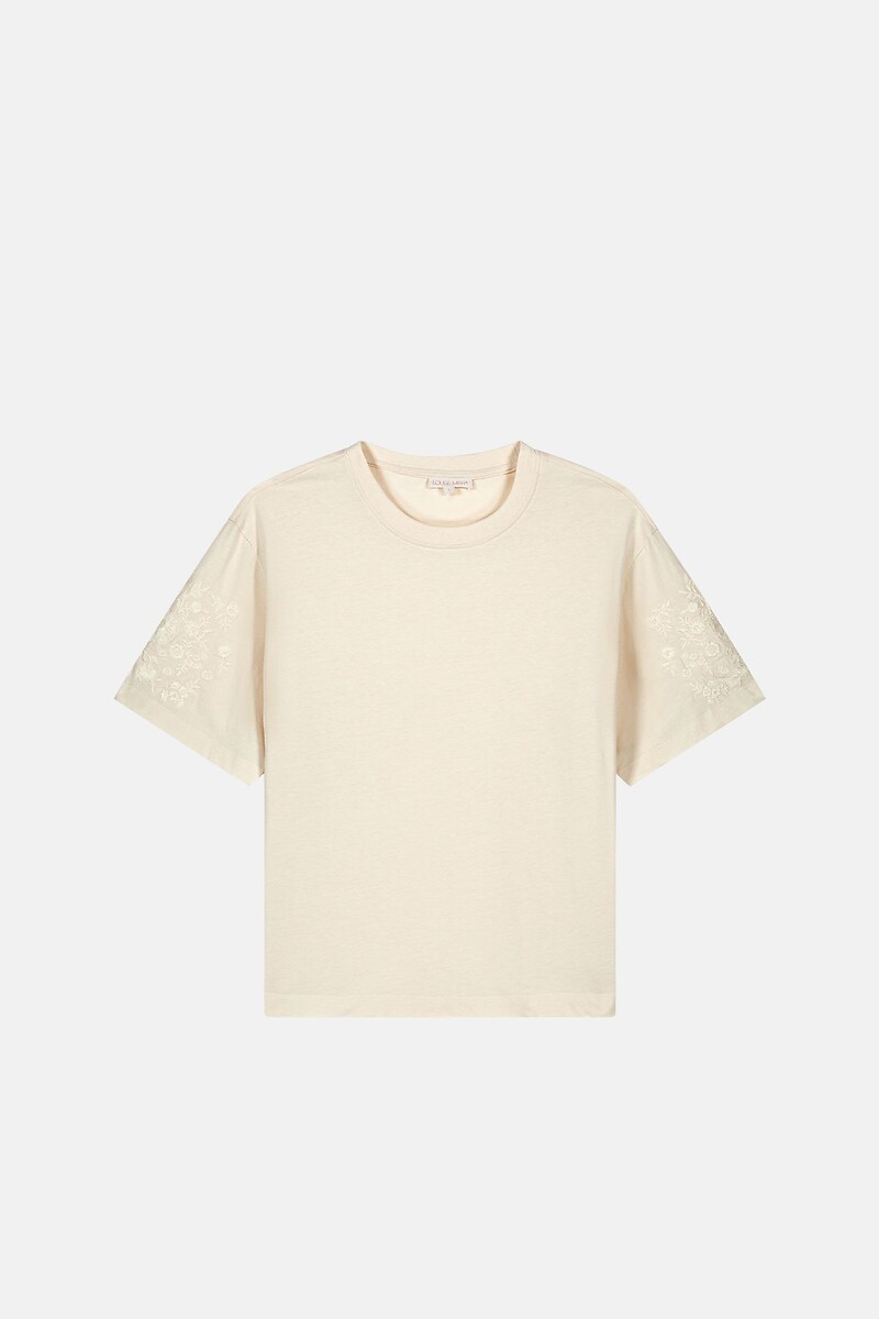 T-shirt brodé col rond manches courtes, LAURIANE, LOUISE MISHA