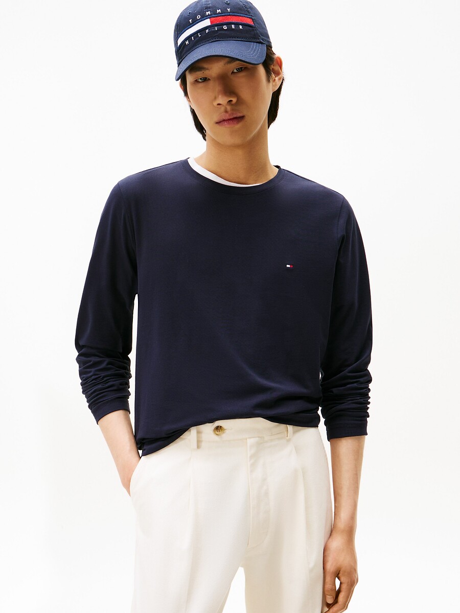 T-shirt manches longues slim fit stretch, TOMMY HILFIGER