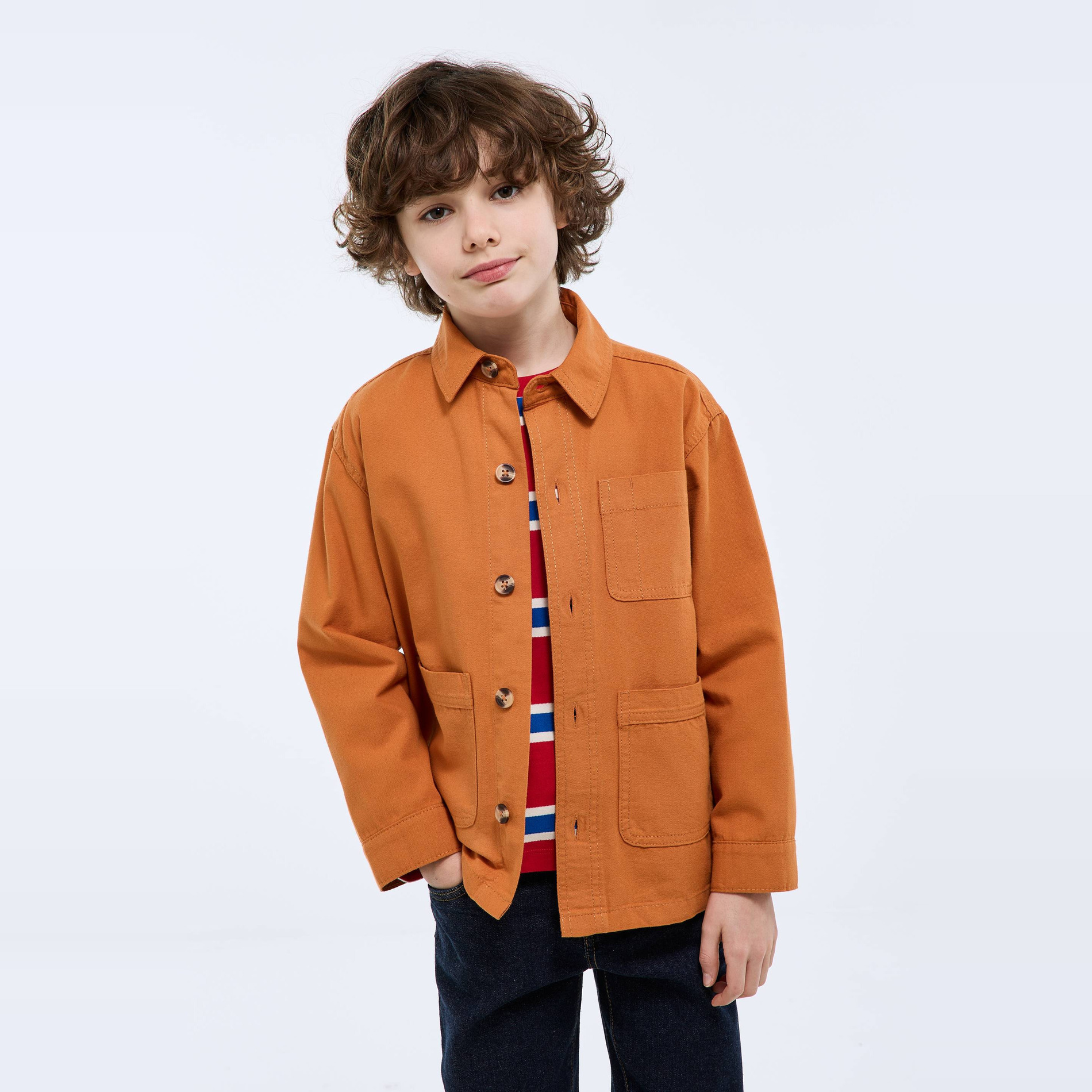Veste worker uni en coton, MONOPRIX