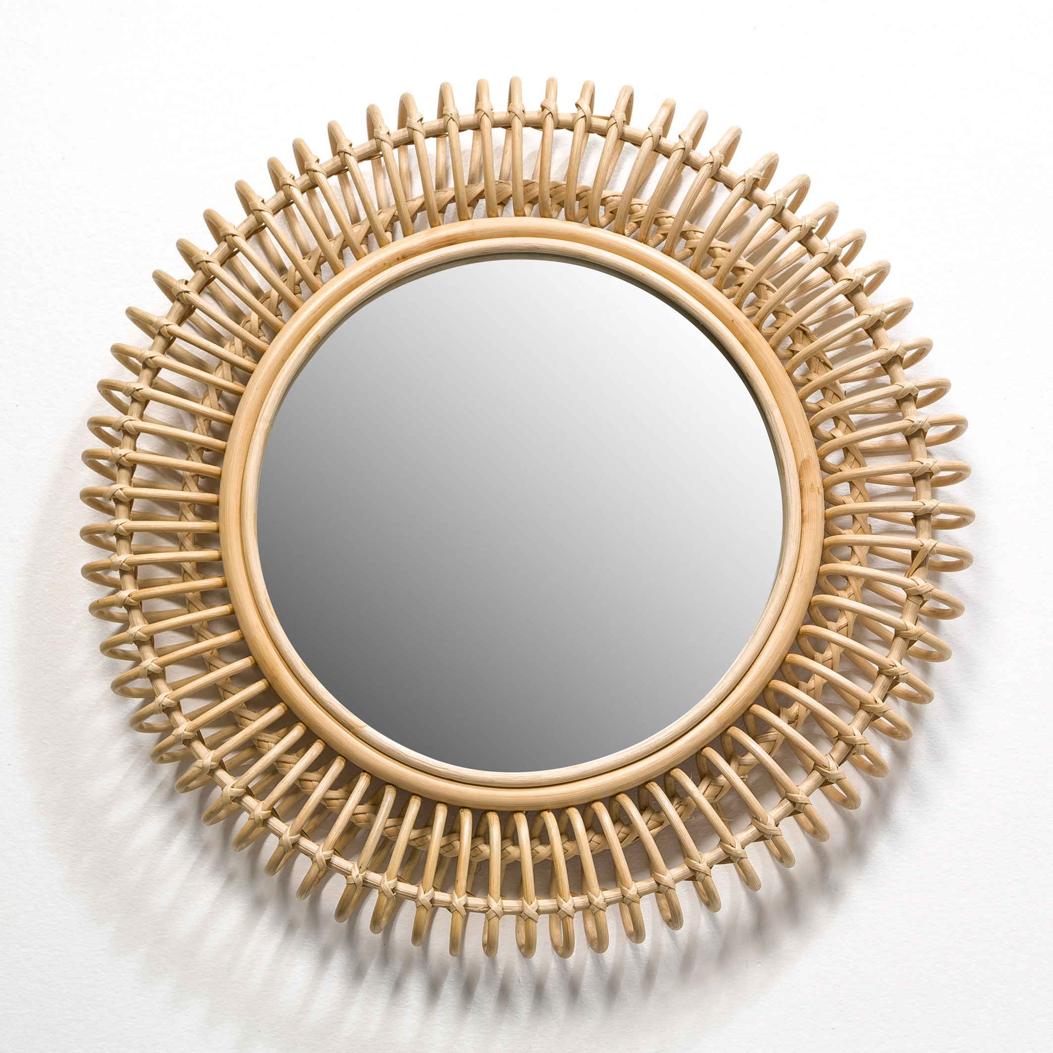 Tarsile Round Rattan Mirror Natural Am, Oak Framed Mirrors At M S