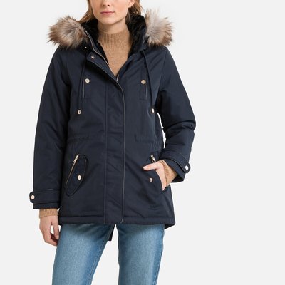 Manteau mi-long, capuche fixe, fermeture zippée NAF NAF