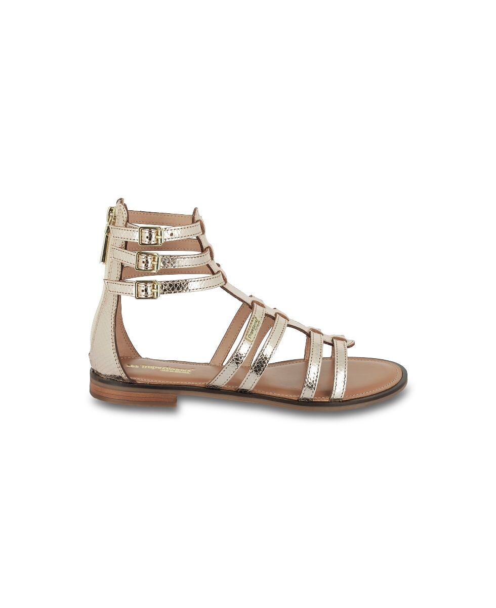 Sandales plates en cuir Hachille