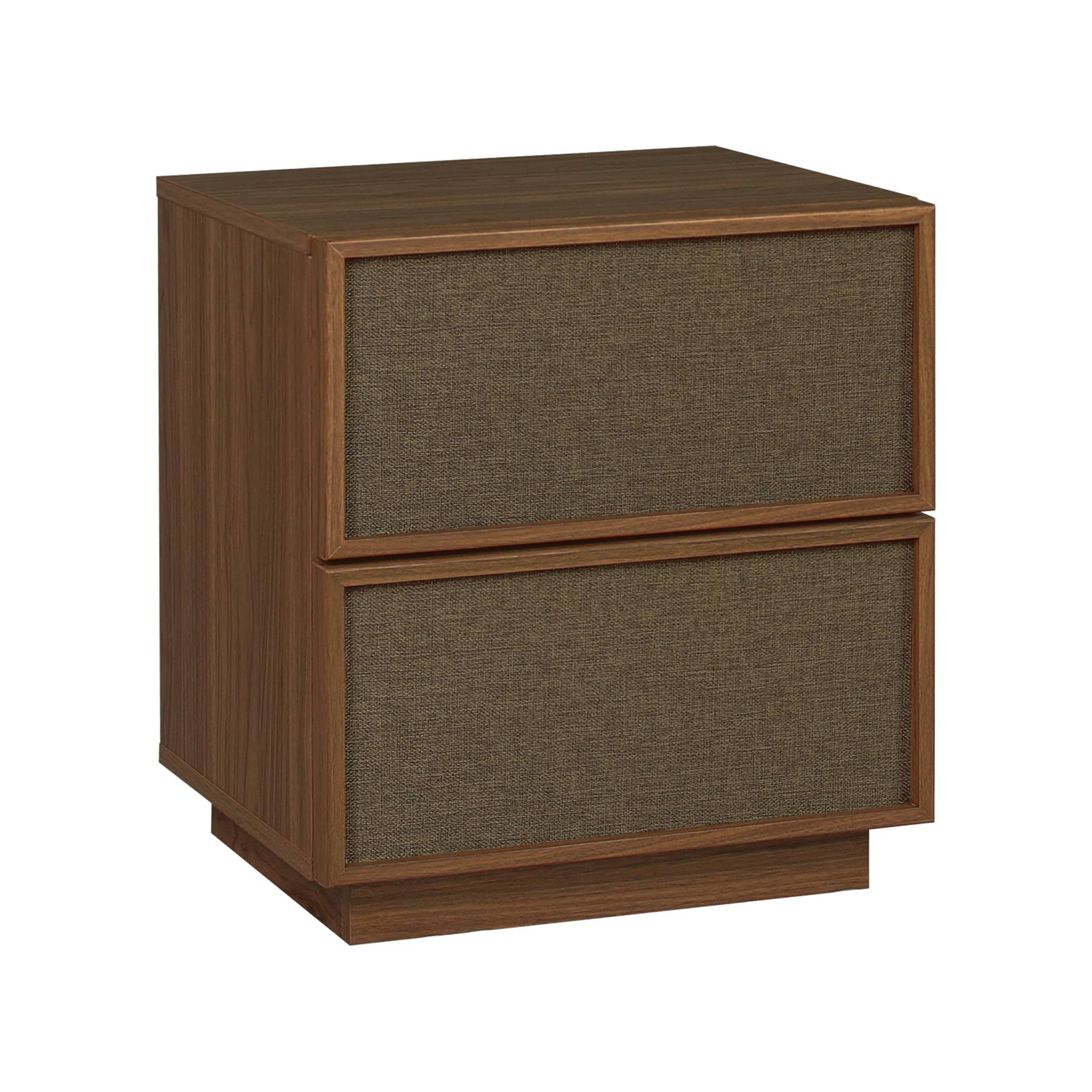 Table de chevet décor bois et tissu 2 tiroirs  KUBA, SWEEEK