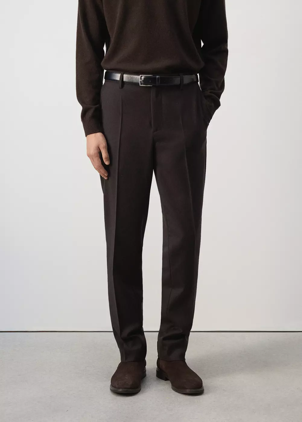 Pantalon laine mélangée regular-fit, MANGO MAN