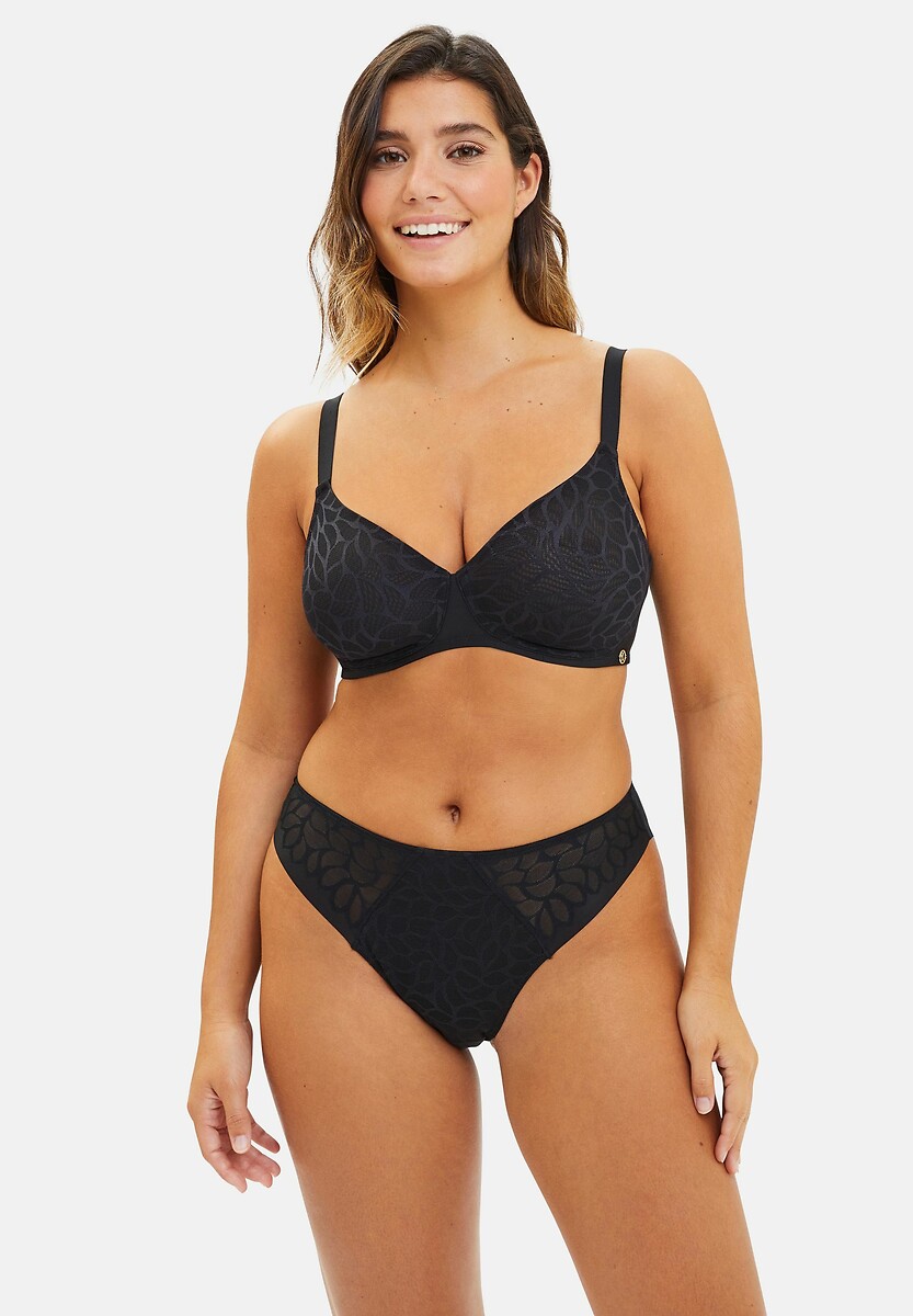 Reggiseno da donna senza ferretto, bustino da donna, in pizzo, con coppe intere sul davanti, senza cuciture, reggiseno push up, reggiseno regolabile, Blu marino, M