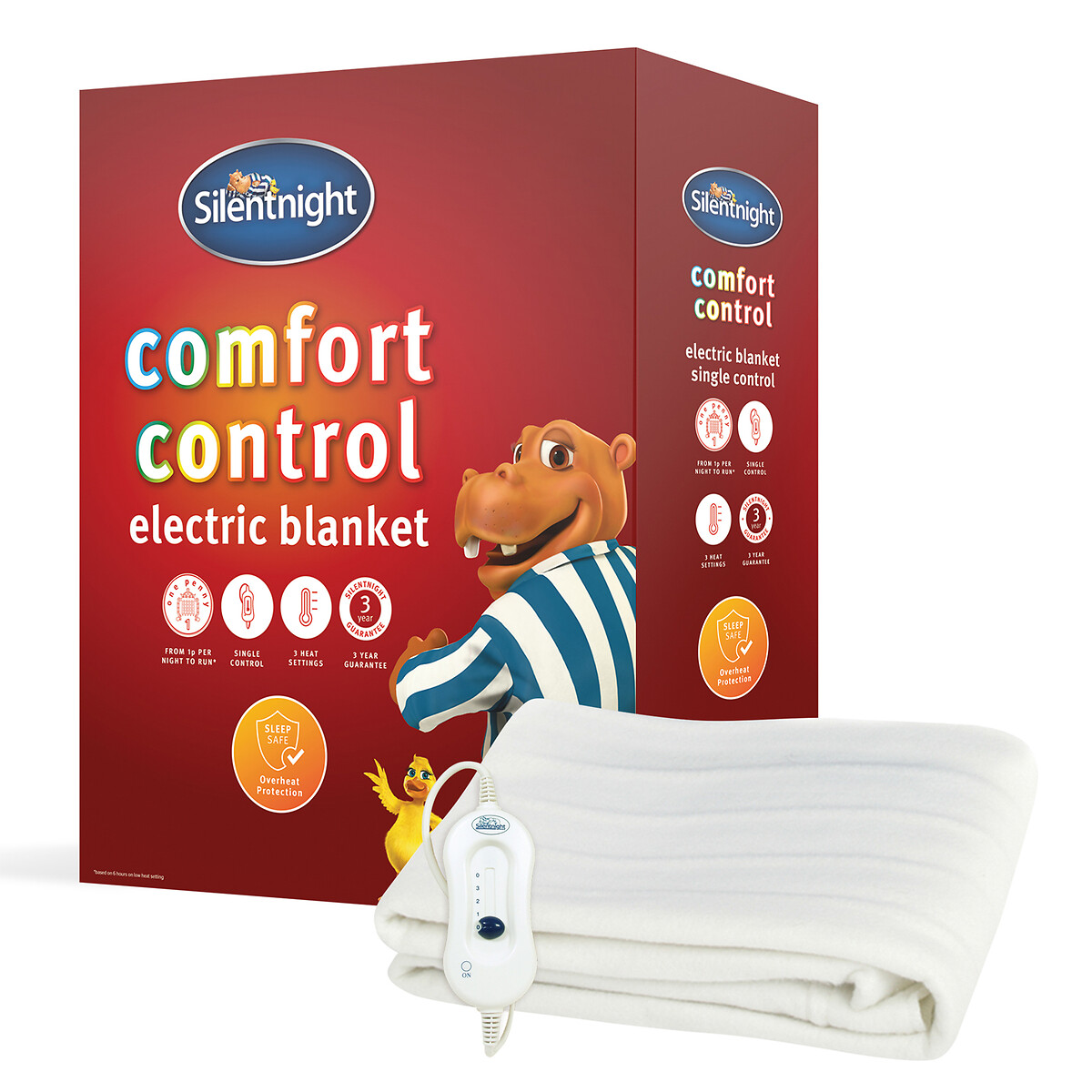 Single comfort control electric blanket, white, Silentnight | La Redoute