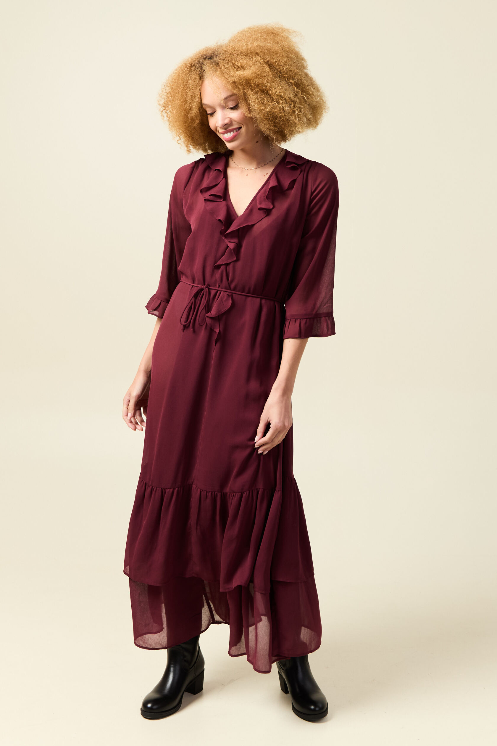Robe manches 3/4 doublée, BONOBO