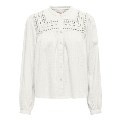 Blouse col mao, broderies anglaises ONLY