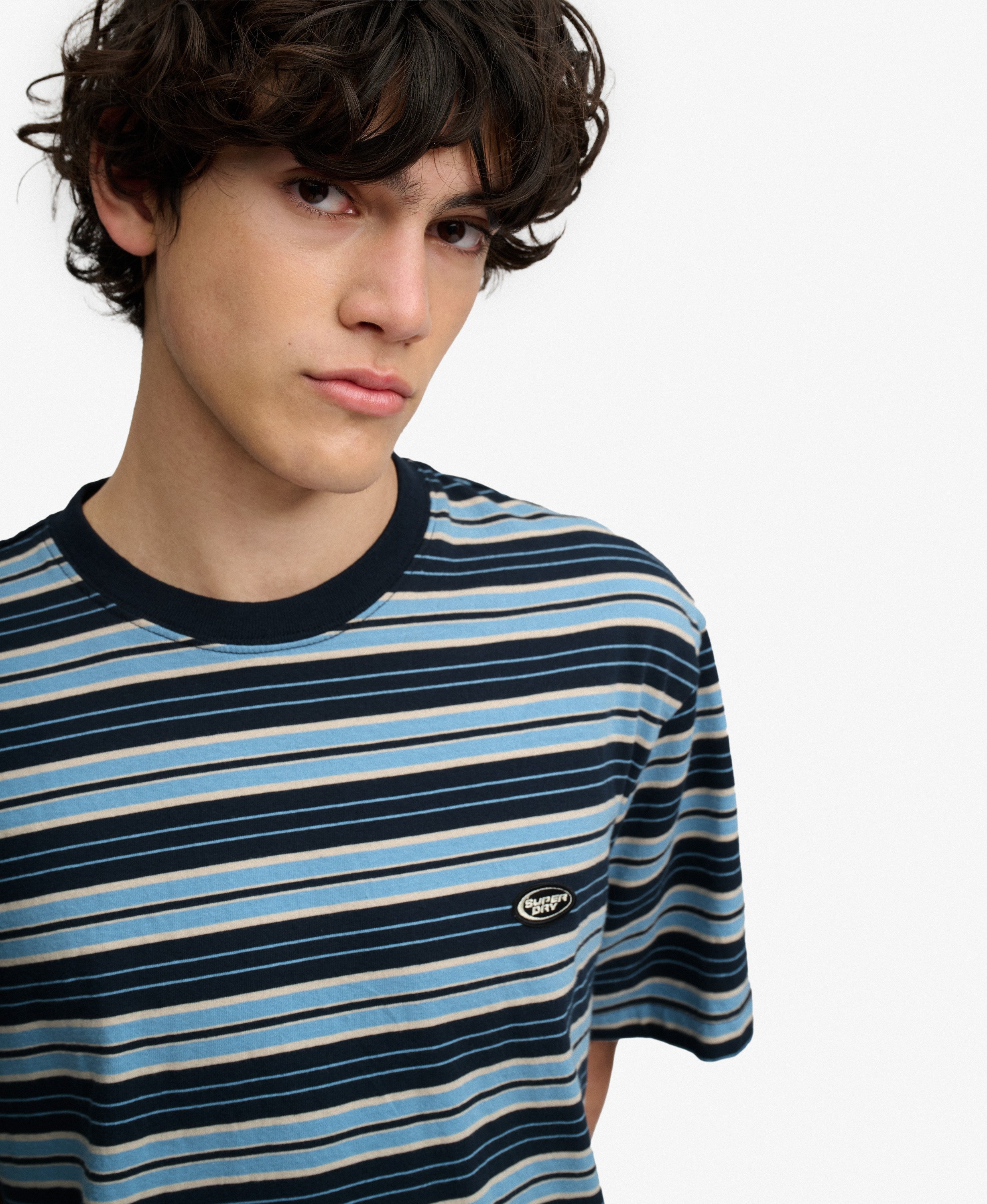 T-shirt Rayé Oversize, SUPERDRY