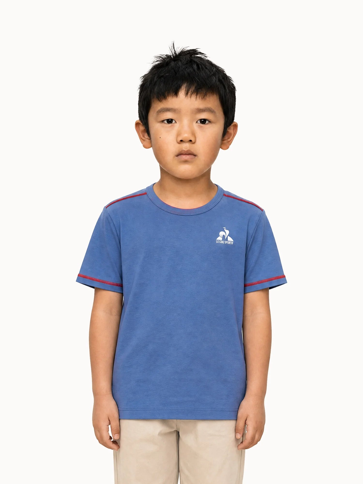 T-shirt en jersey de coton avec bandes contrastées Tricolores, LE COQ SPORTIF