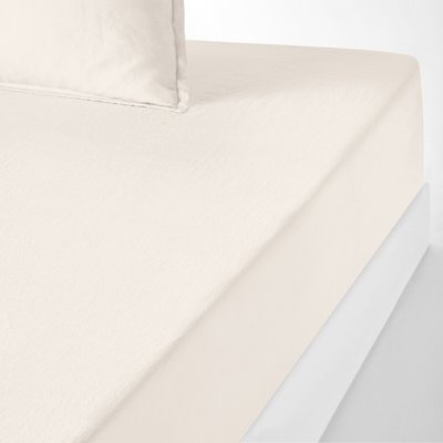 35cm High 100% Washed Linen Fitted Sheet LA REDOUTE INTERIEURS