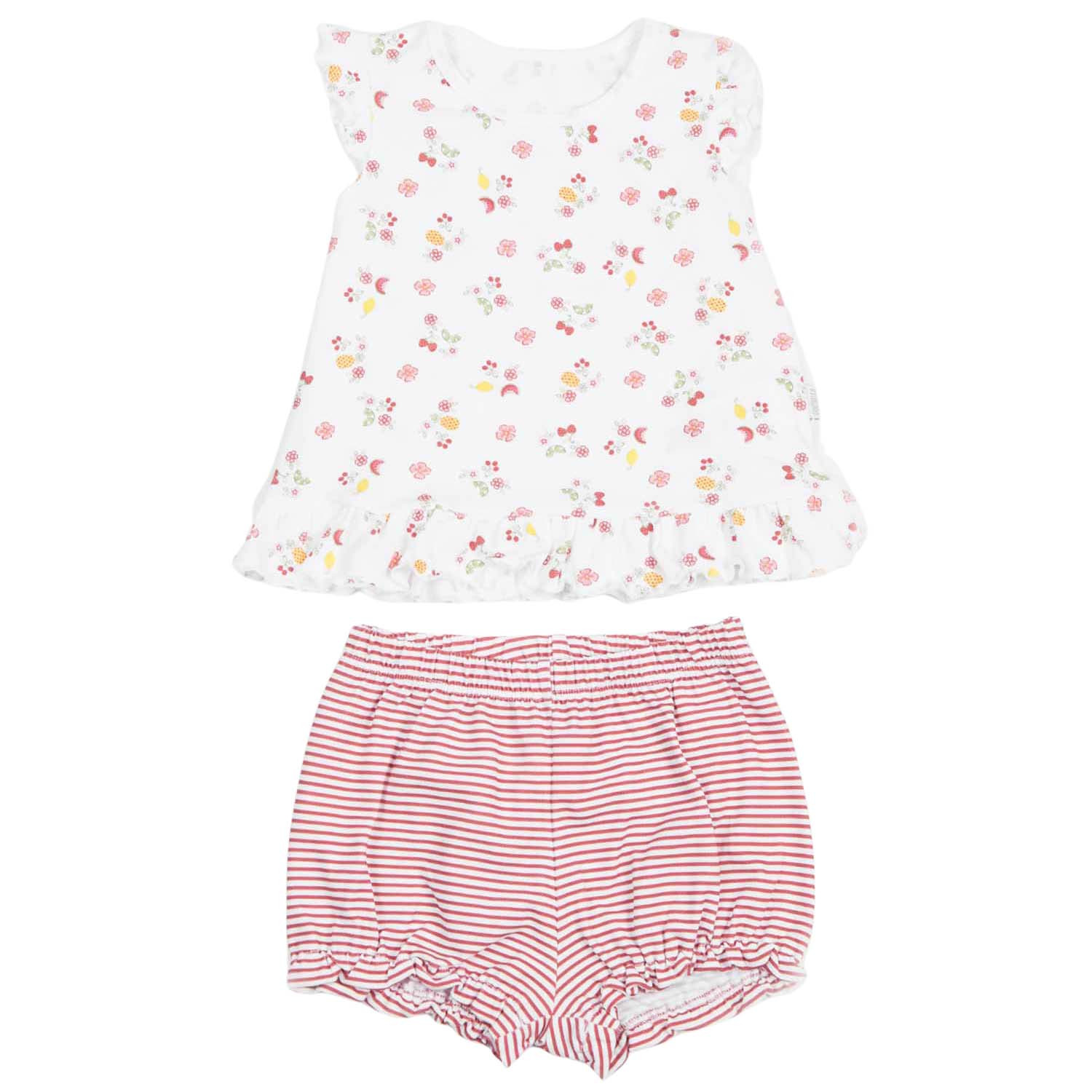 Ensemble t-shirt et short  en coton biologique, Cerise, KITIKATE