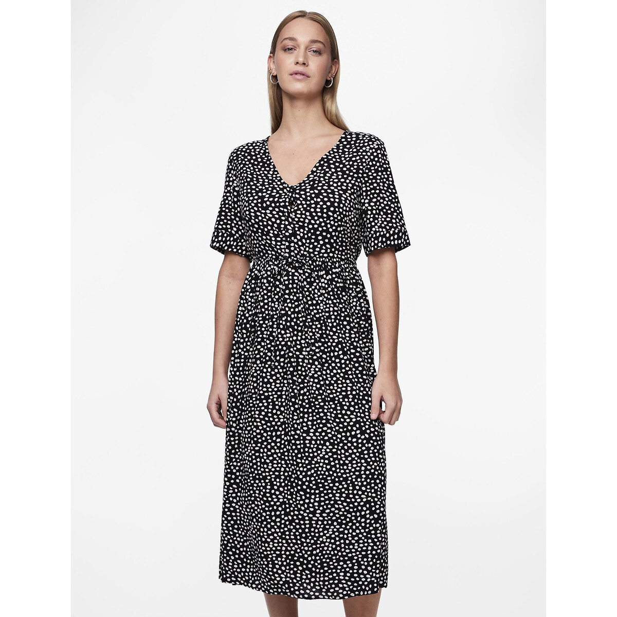 Robe midi à pois