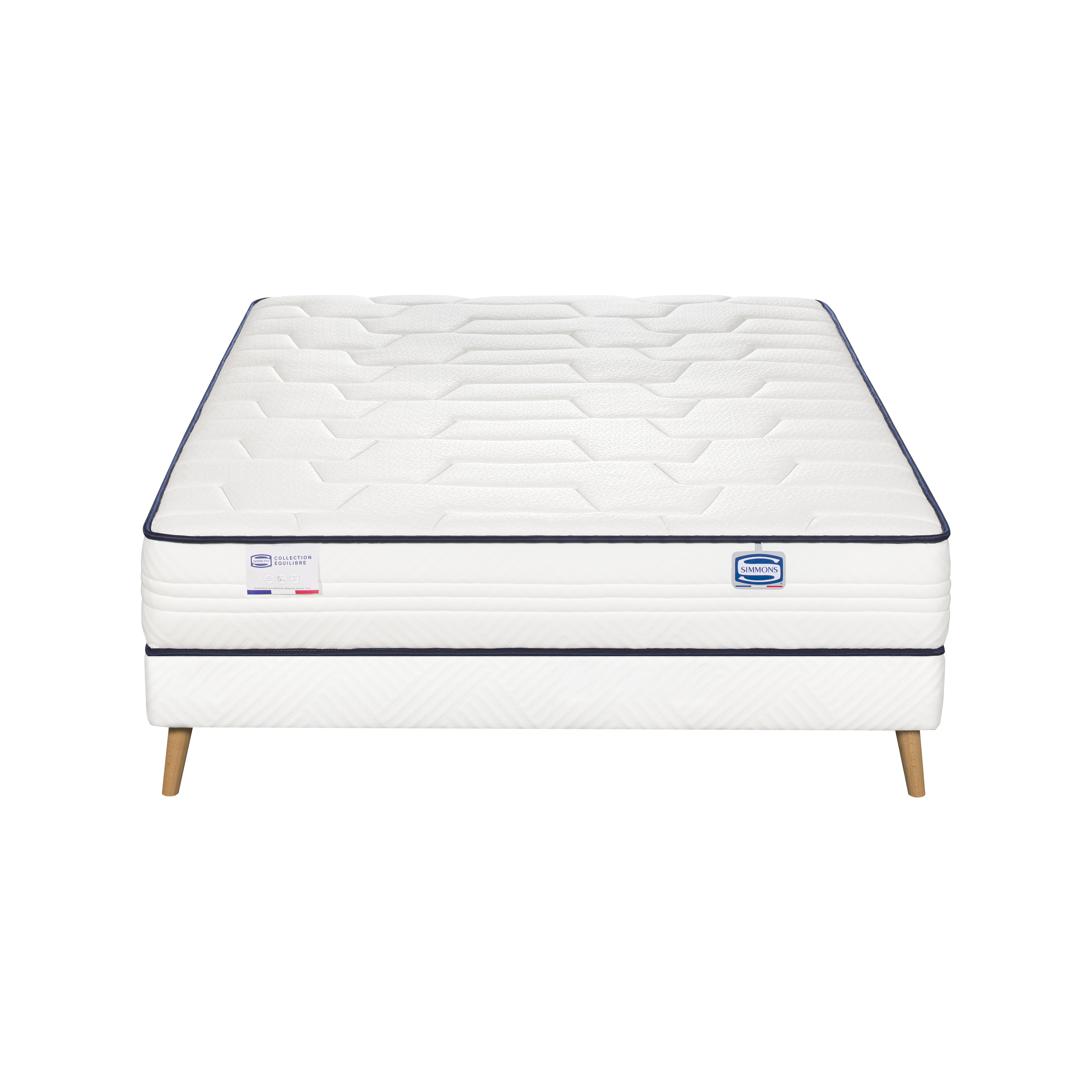 Ensemble L'INTEMPOREL, matelas ressorts ensachés 140x190, extra ferme, H24 + sommier, SIMMONS