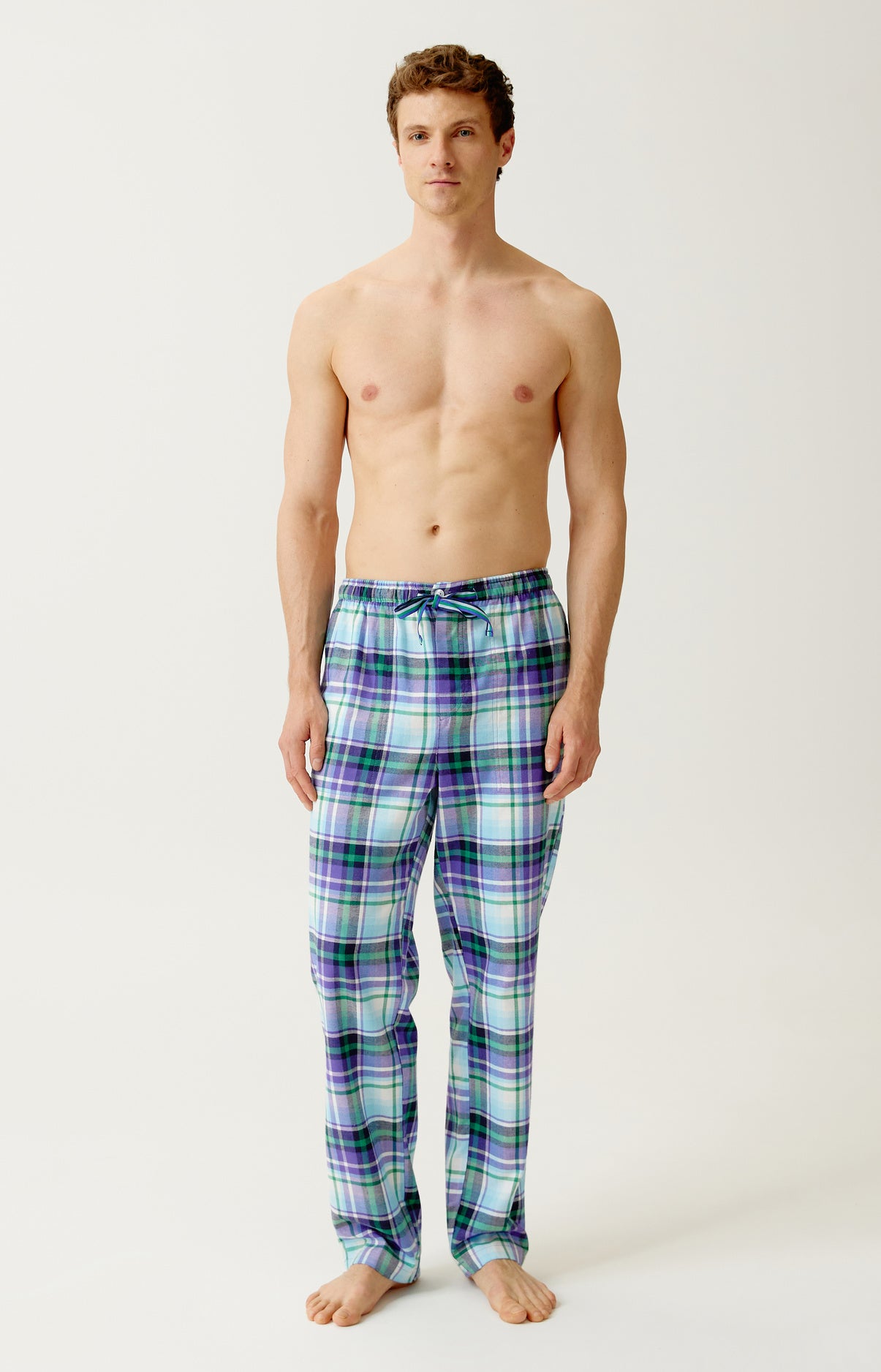 Pantalon en flanelle de coton à carreaux Adam, ARTHUR