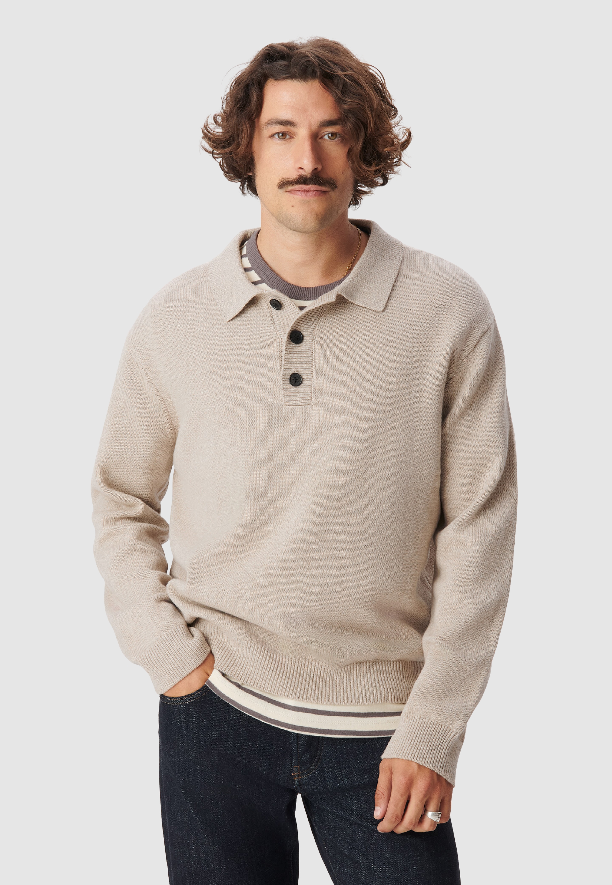 Pull col polo tricot, IKKS