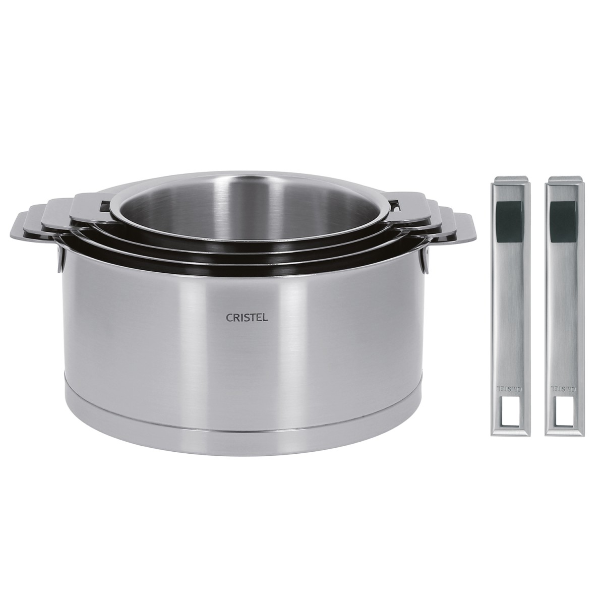 Série de casseroles en inox + poignée(s) amovible(s) STRATE, CRISTEL