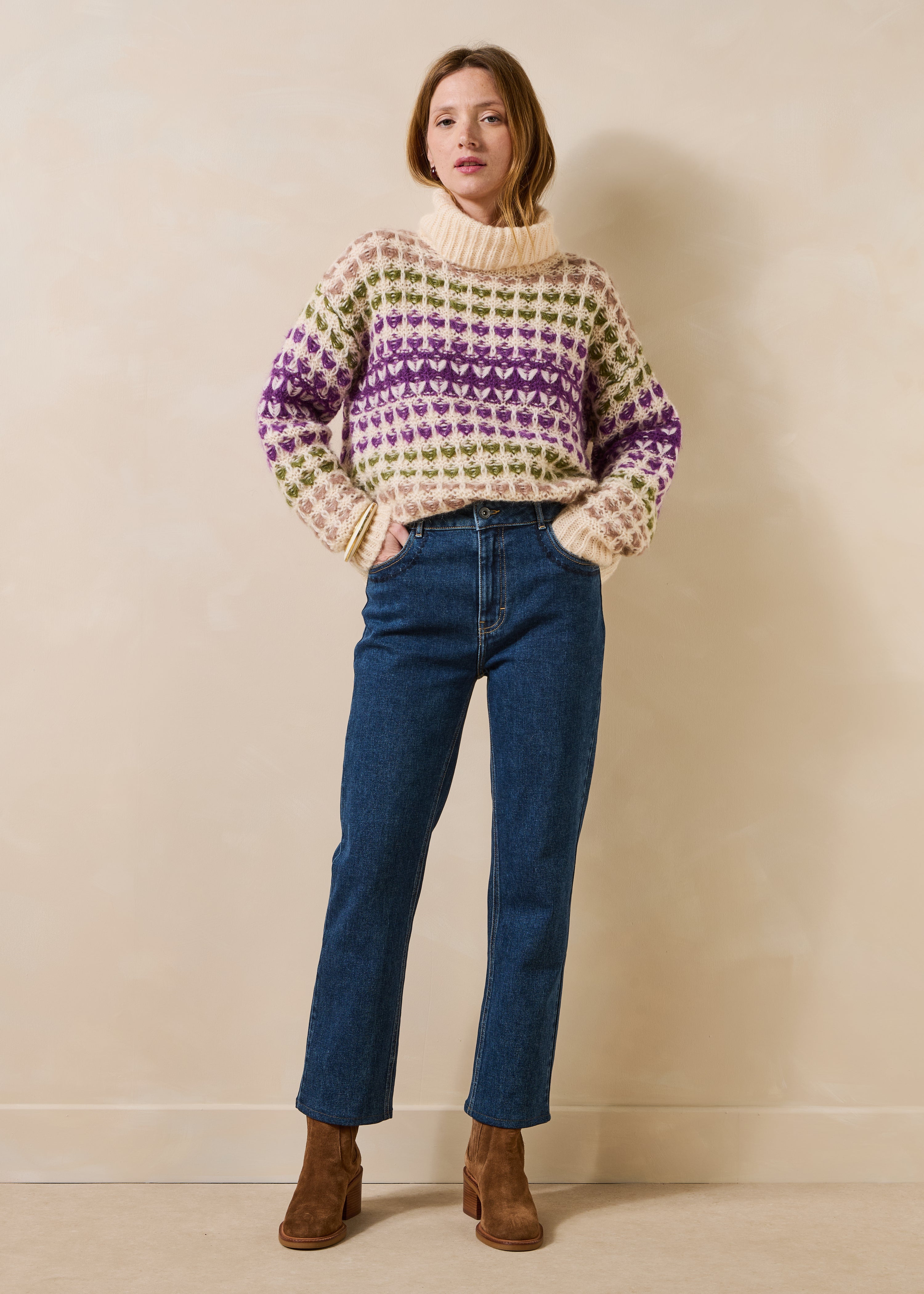 Jean slim 7/8ème en coton biologique, LA FEE MARABOUTEE