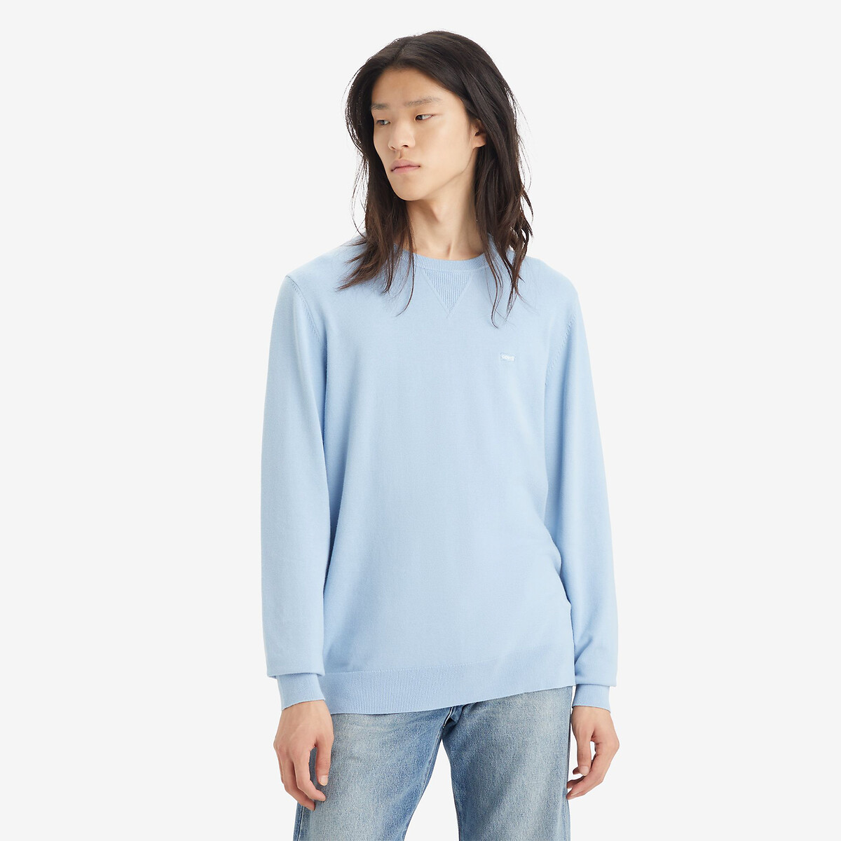 Image of Housemark Cotton Lightweight Jumper with Crew Neck
