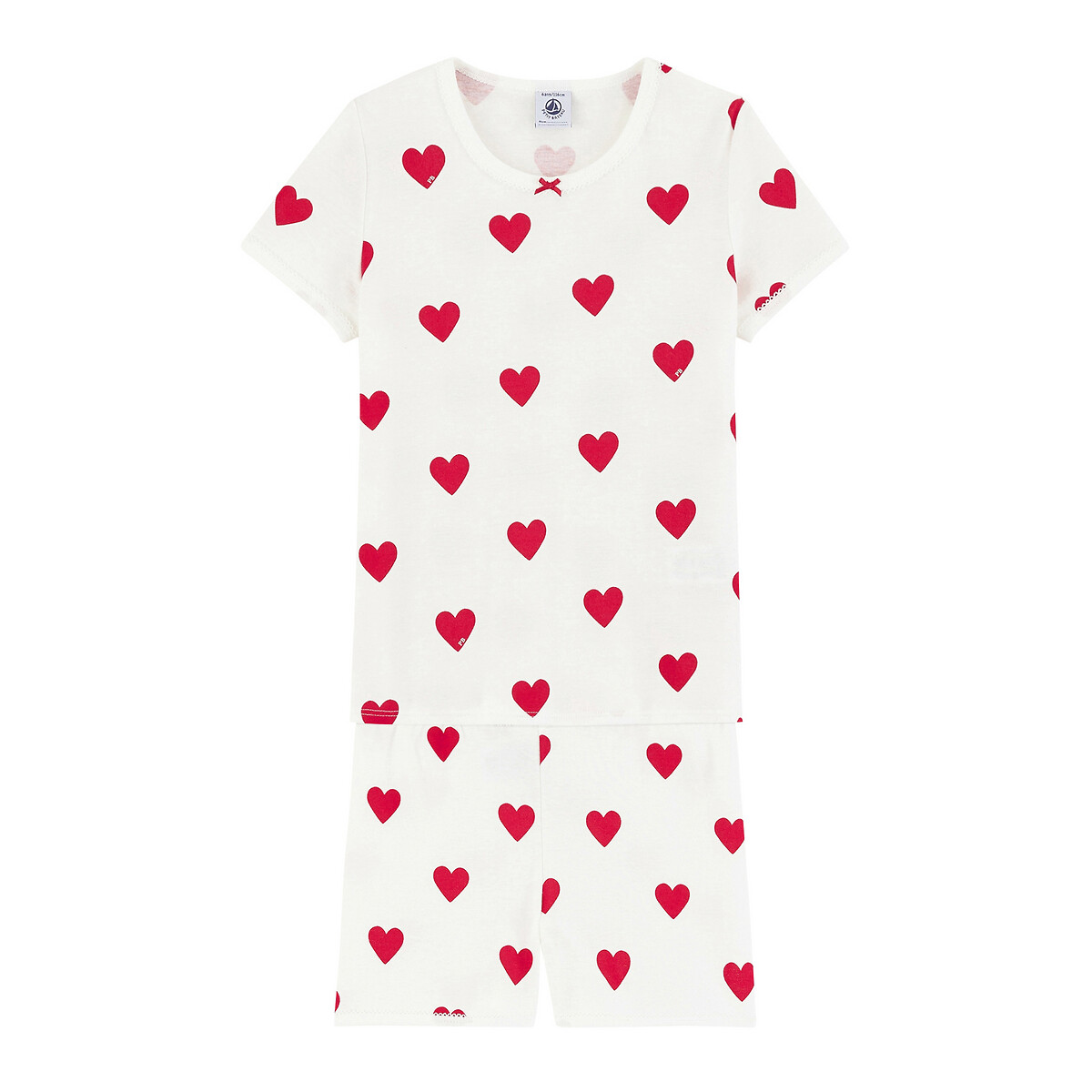 Organic Cotton Short Pyjamas in Heart Print