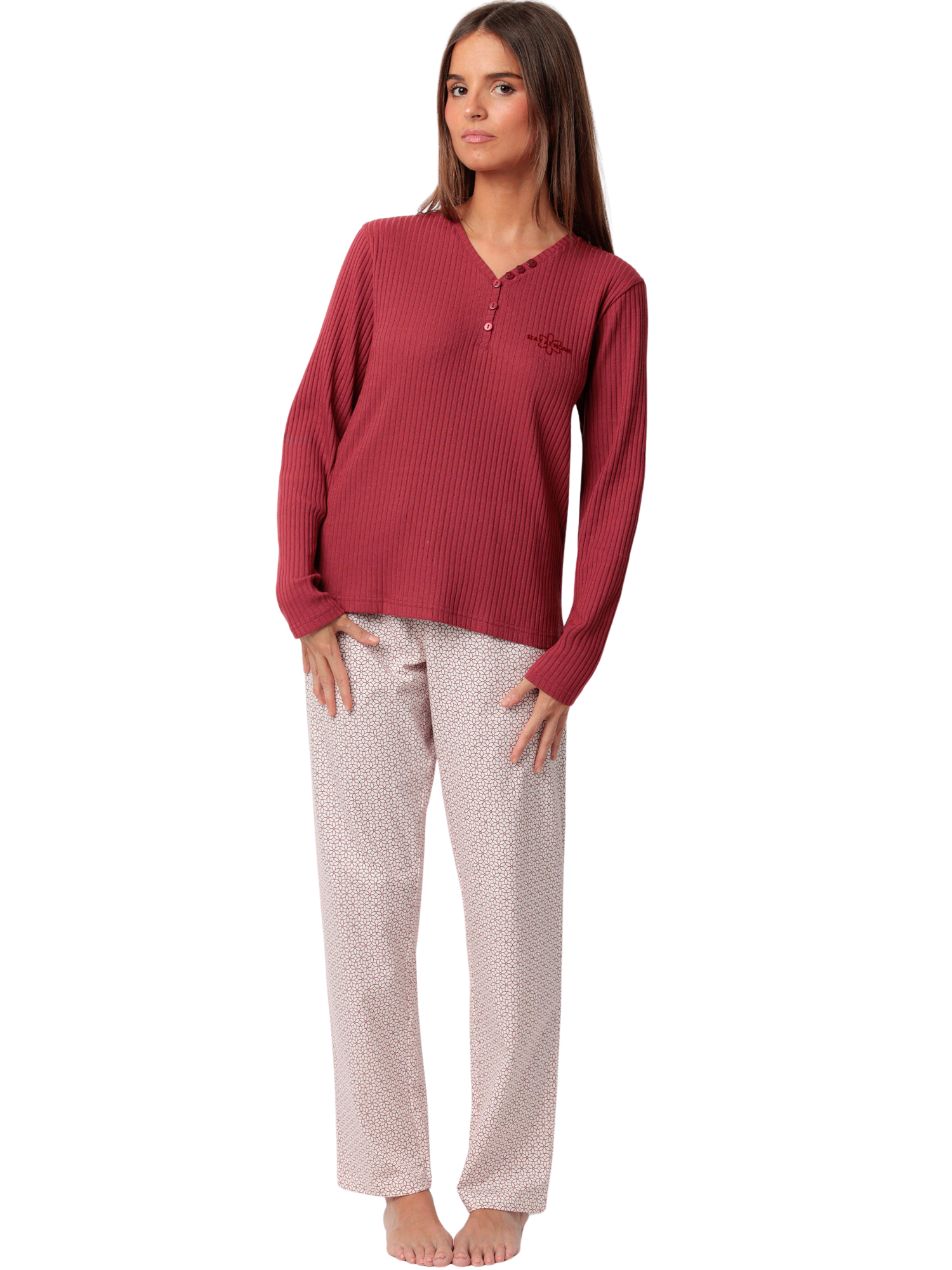 Pyjama pantalon top manches longues Geometric Flower, ADMAS
