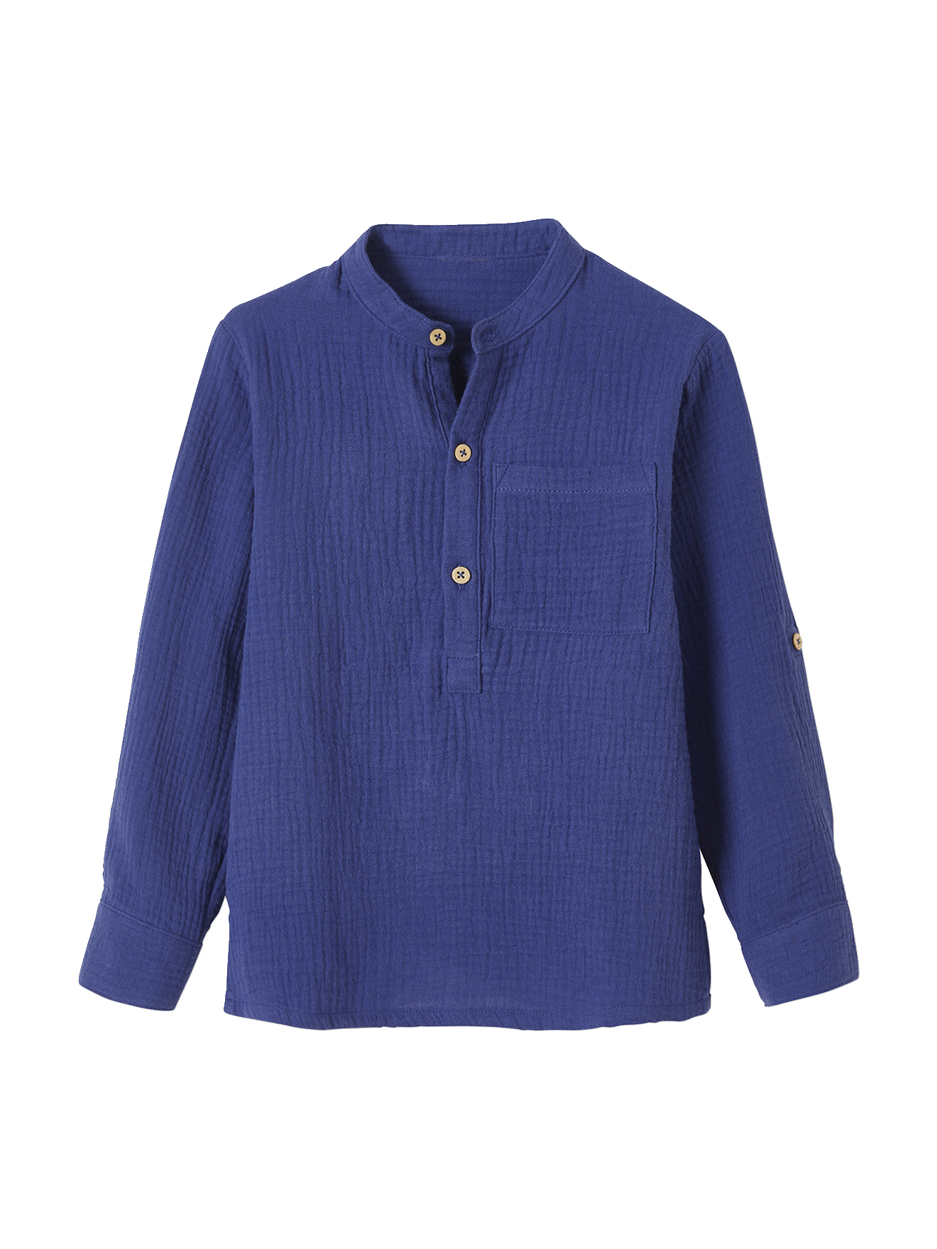 Chemise en gaze de coton manches retroussables, VERTBAUDET