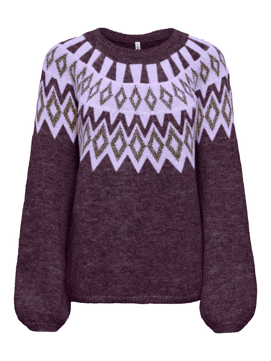 Pull manches longues imprimé jacquard, ONLY