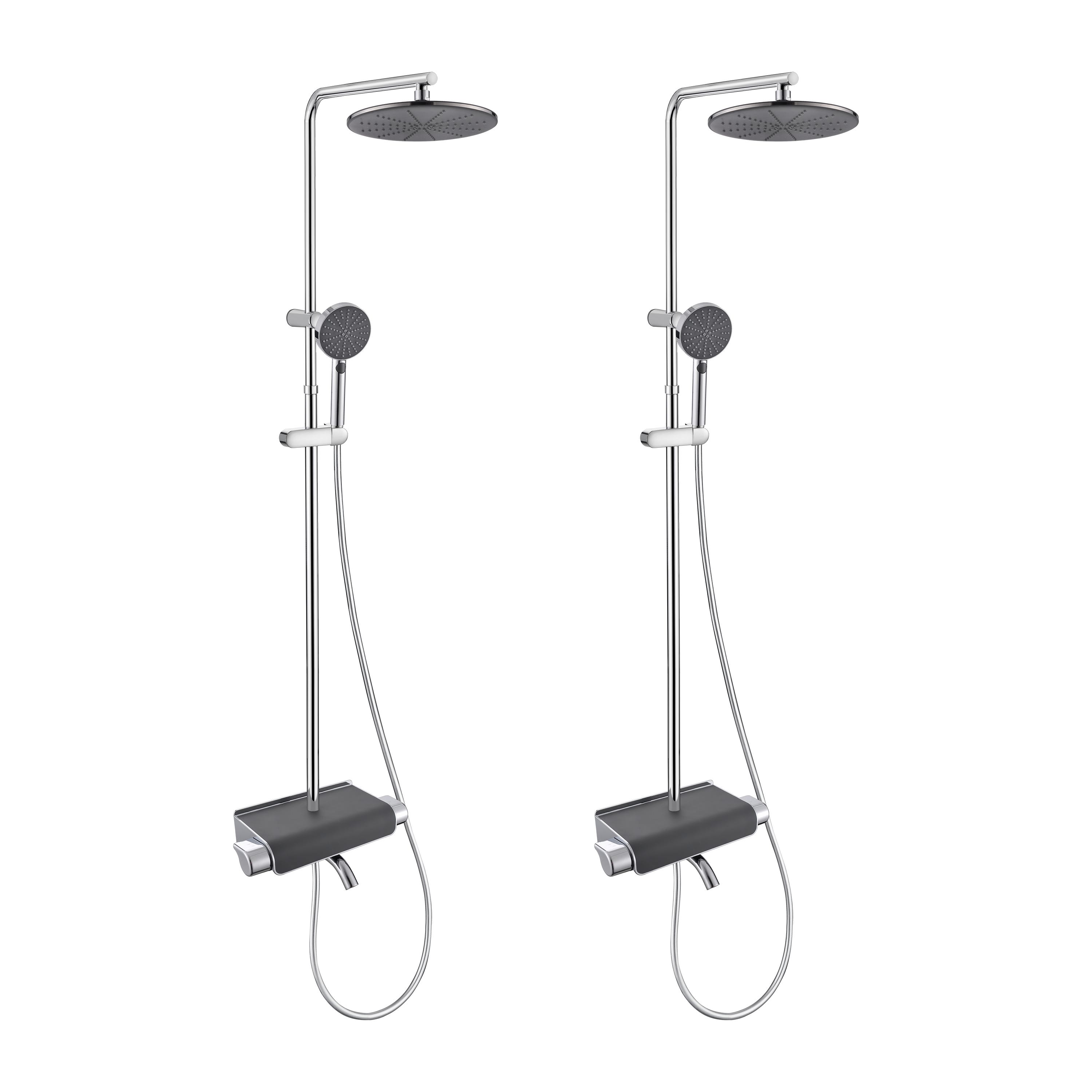 Lot de 2 colonnes de douche/bain thermostatique, EASY, SENSEA
