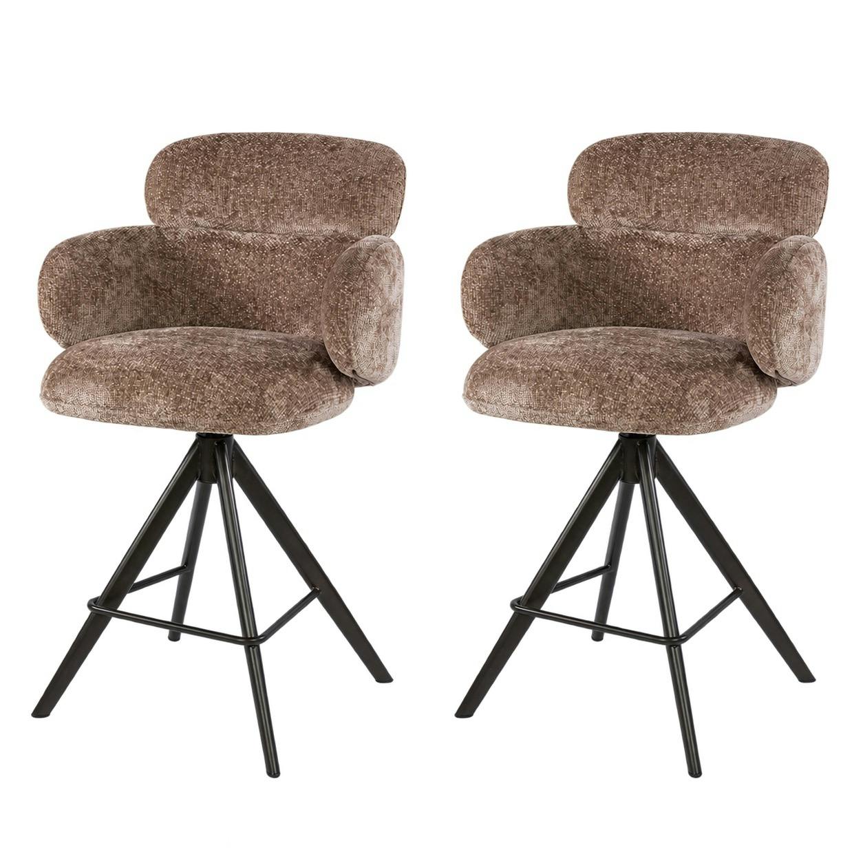 Lot de 2 tabourets de bar pivotants design arrondi CREEK, PIER IMPORT