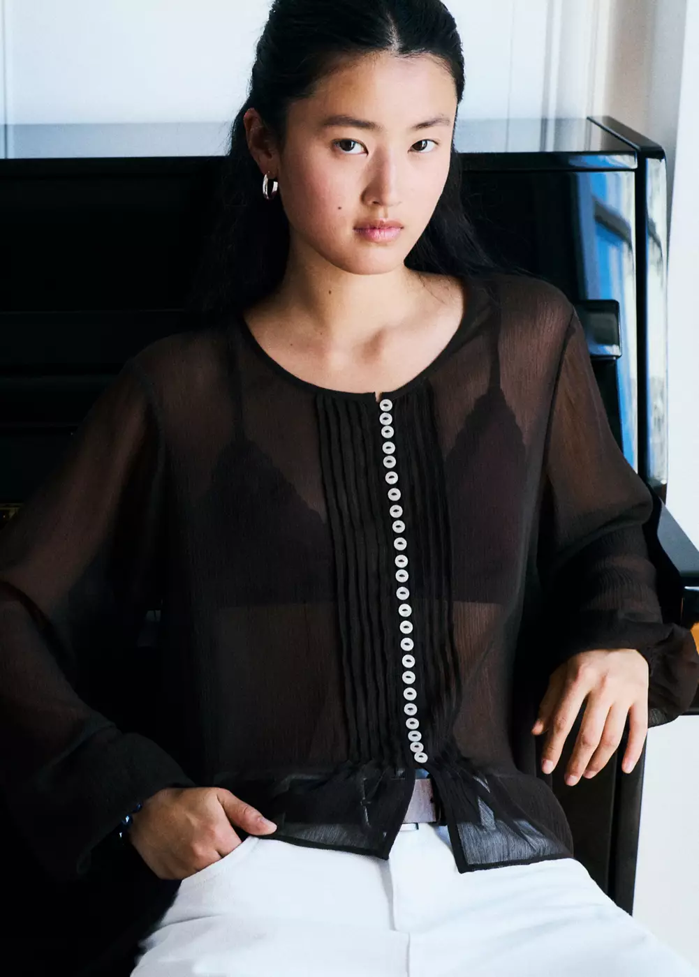 Chemise en mousseline asymétrique, MANGO TEEN