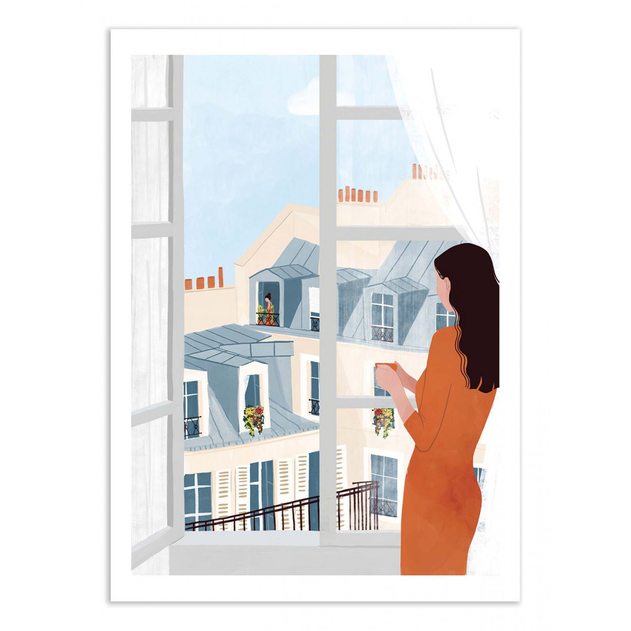 Affiche d’art et cadre noir 50 x 70 cm - Isolation days - Maja Tomljanic, WALL EDITIONS