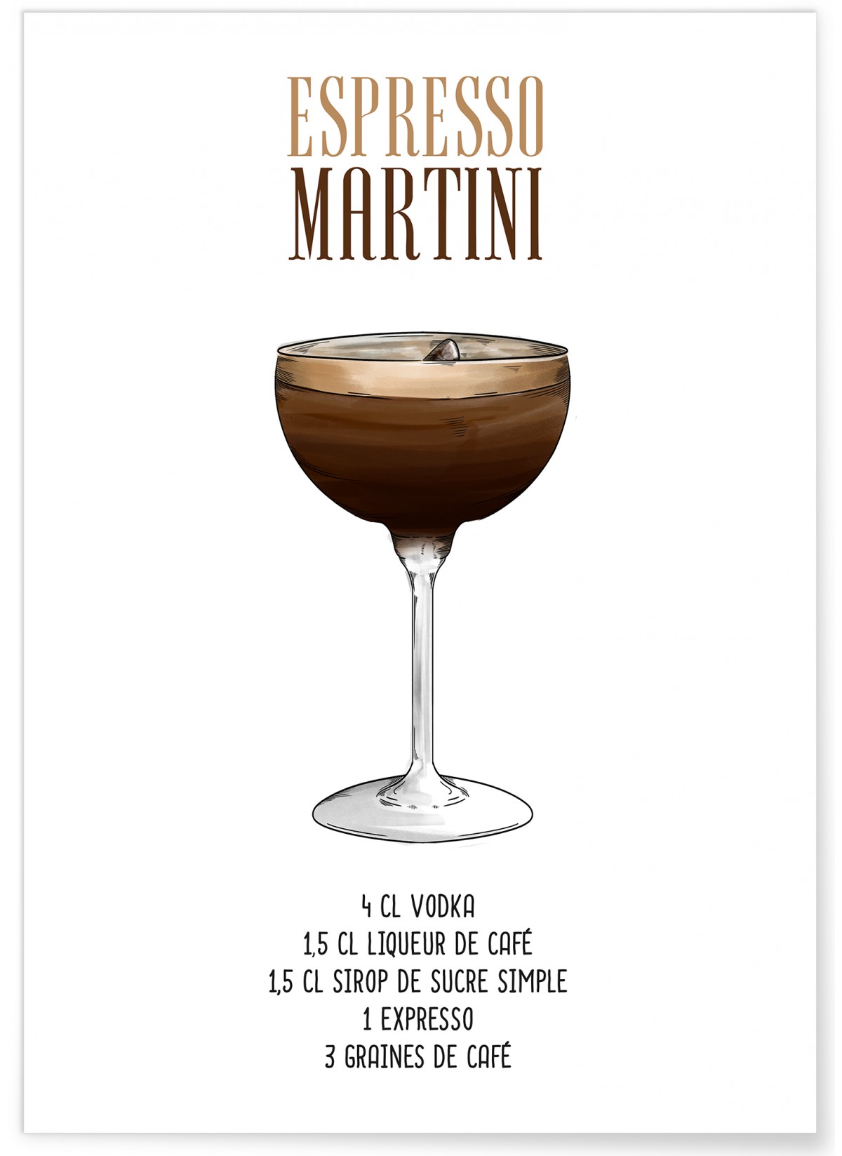 Affiche Cocktail Espresso Martini, L'AFFICHERIE