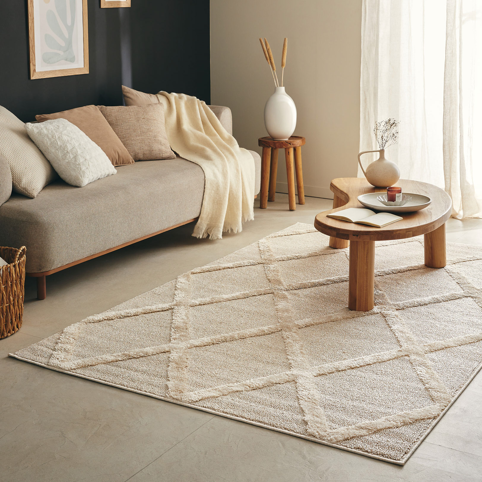 Tapis salon gros losanges HARMONIE, NAZAR RUGS