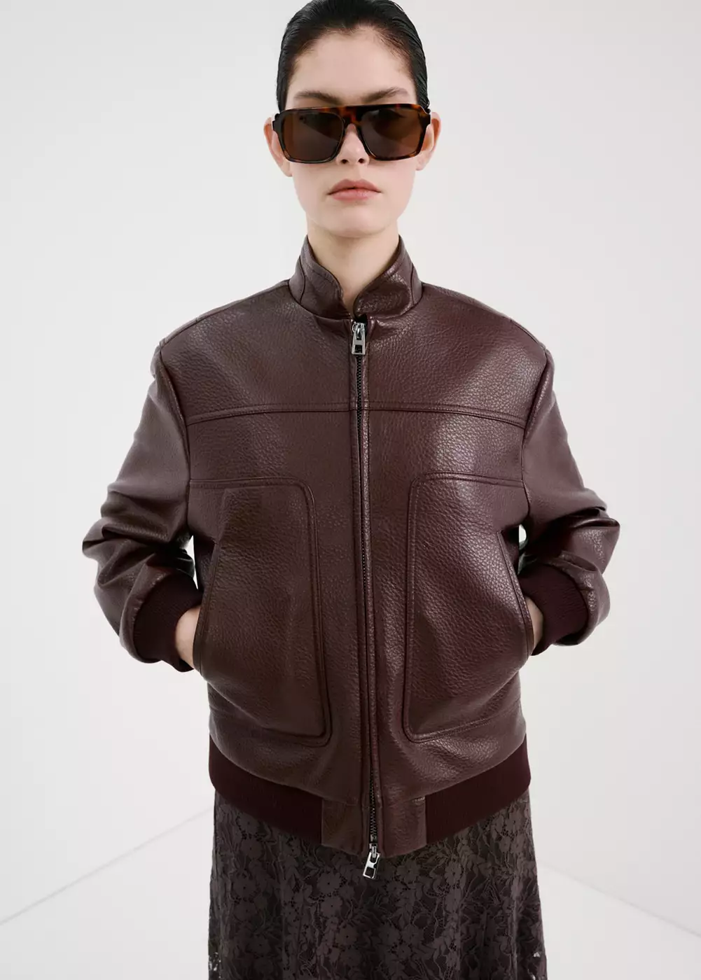 Veste à col officier et poches, MANGO