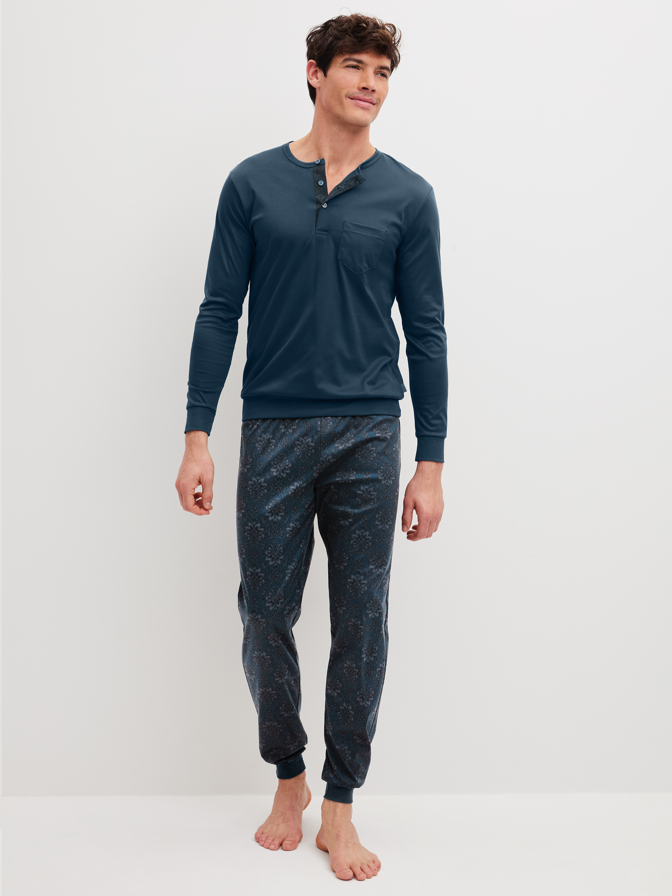 Pyjama avec bords élastiques manches longues Coton RELAX SELECTED, CALIDA