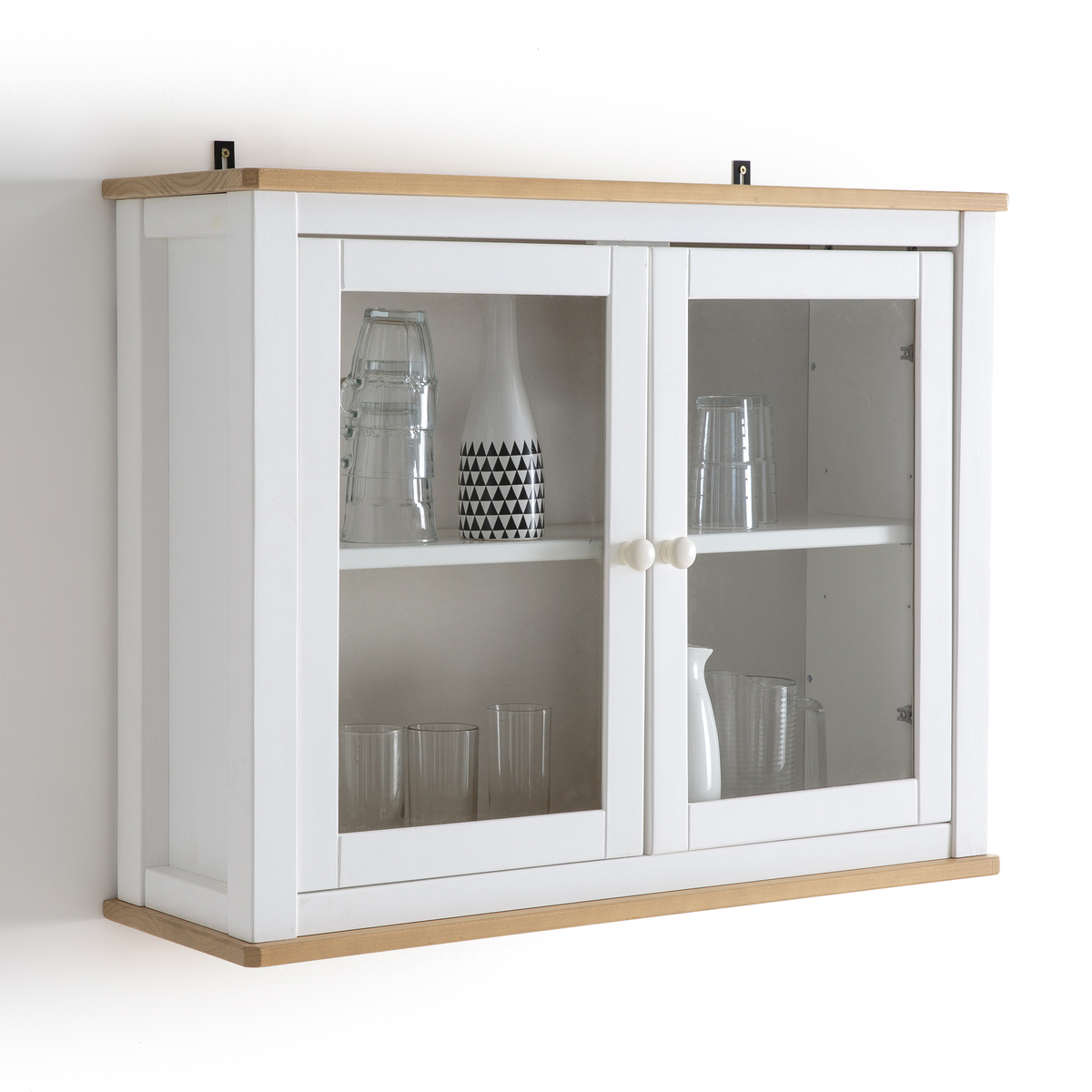 Product photograph of Alvina Solid Pine Display Cabinet from La Redoute UK