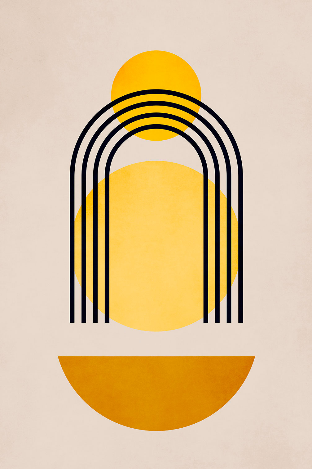 Tableau dessin abstrait Bauhaus n°5, HEXOA