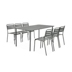 Table de jardin métal 6 chaises