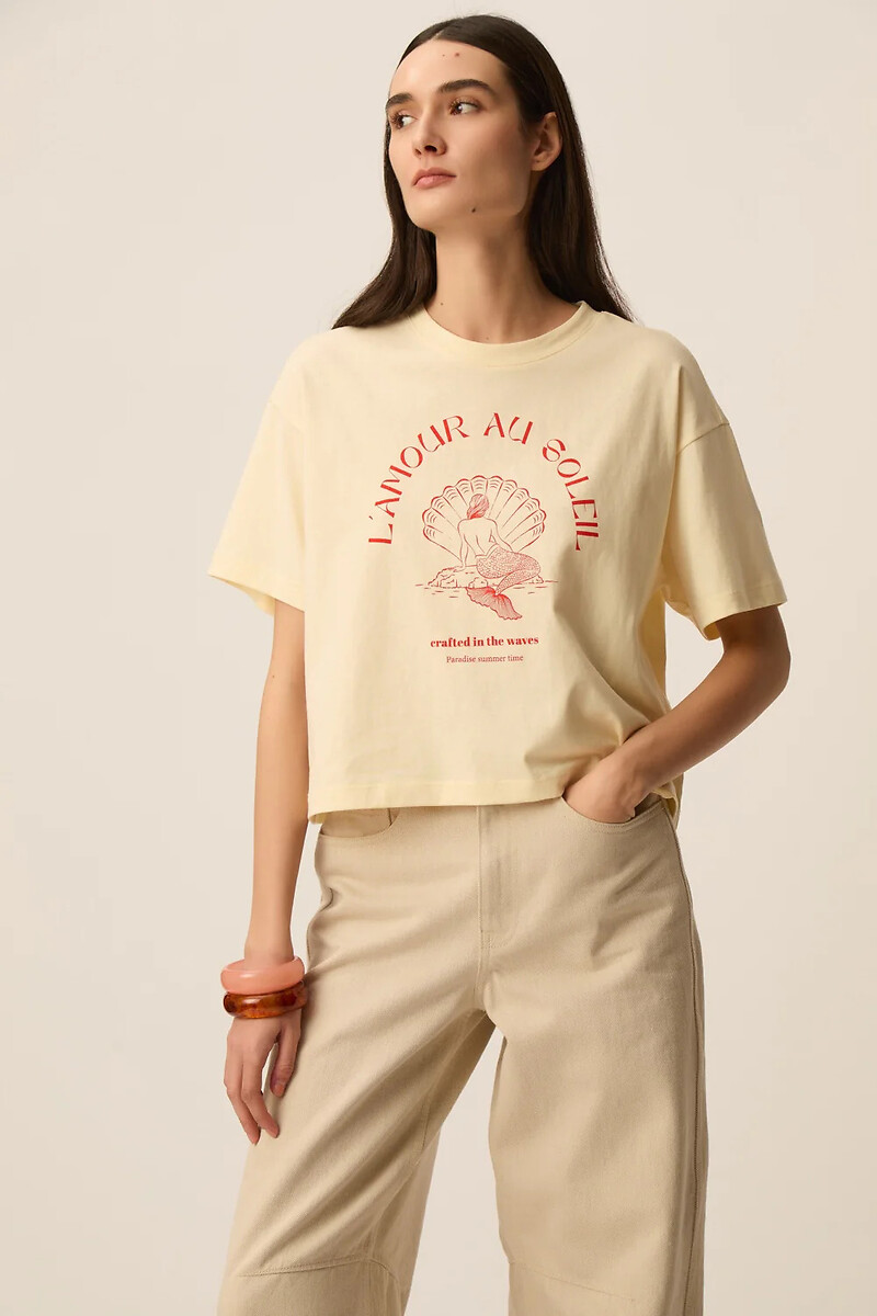 T-shirt stampata a maniche corte, YACOB, DES PETITS HAUTS