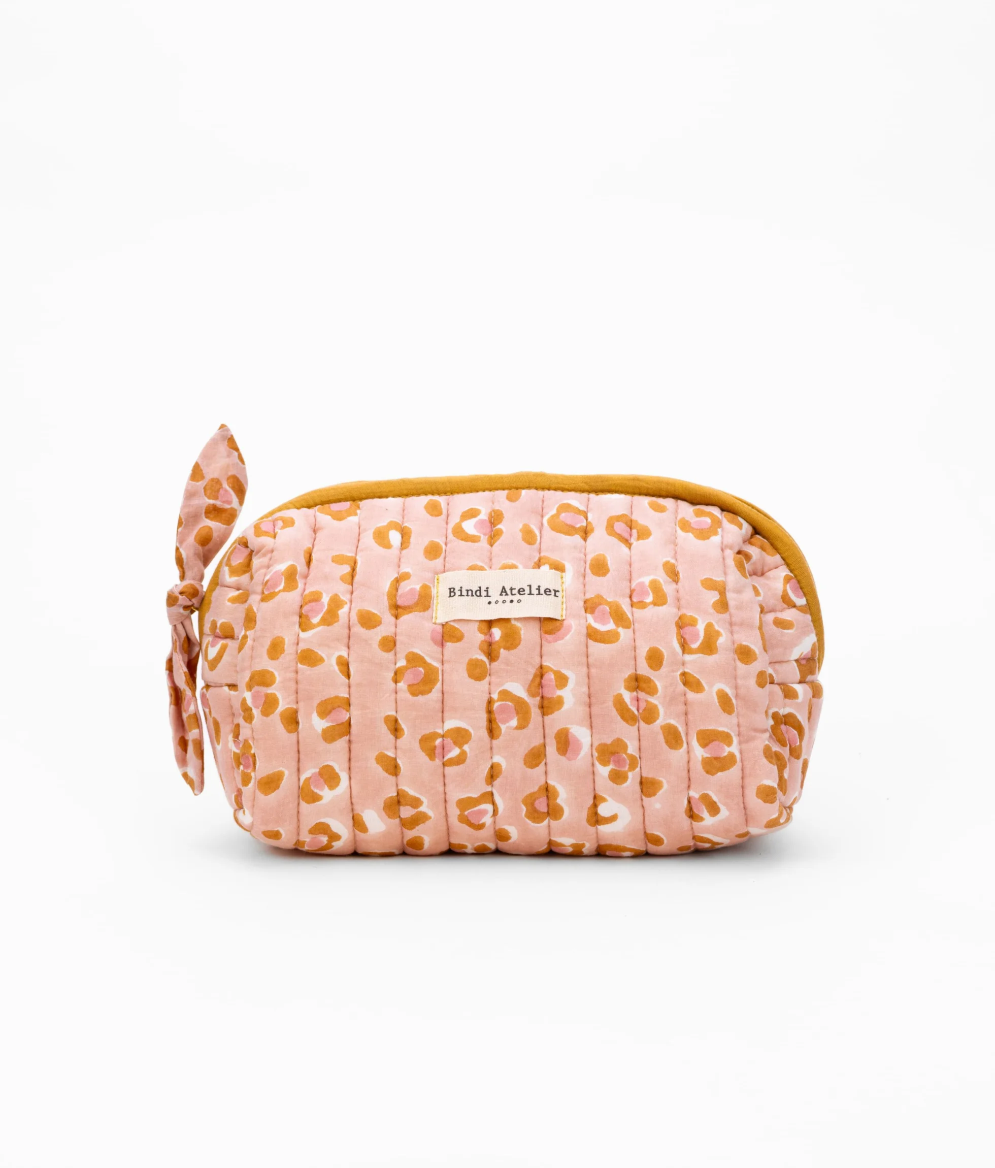 Trousse maquillage en coton matelassé Bengal Blush, BINDI ATELIER