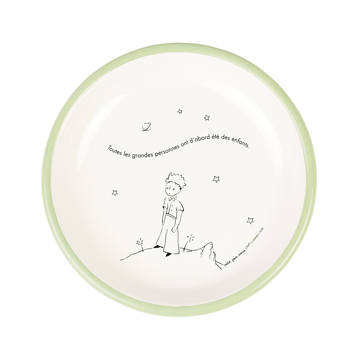 Assiette émail LE PETIT PRINCE, PETIT JOUR