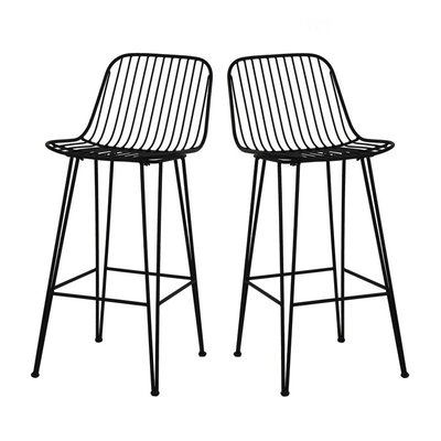 Lot de 2 chaises de bar design en métal 67cm noir - OMBRA POMAX