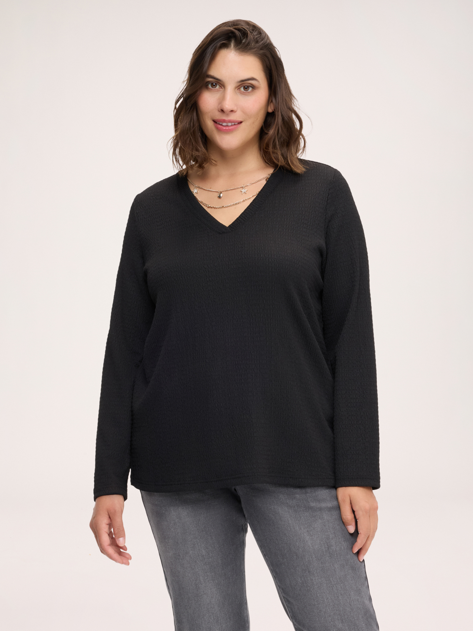 T-shirt à motif 3D avec collier, FIORELLA RUBINO