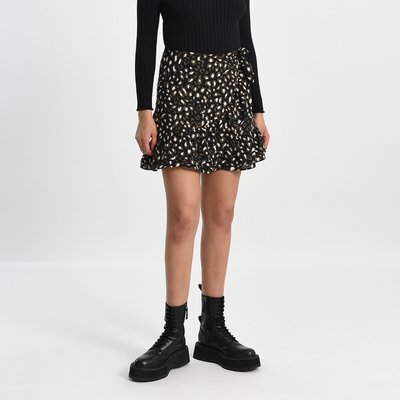 Animal Print Mini Skirt with Ruffles MOLLY BRACKEN