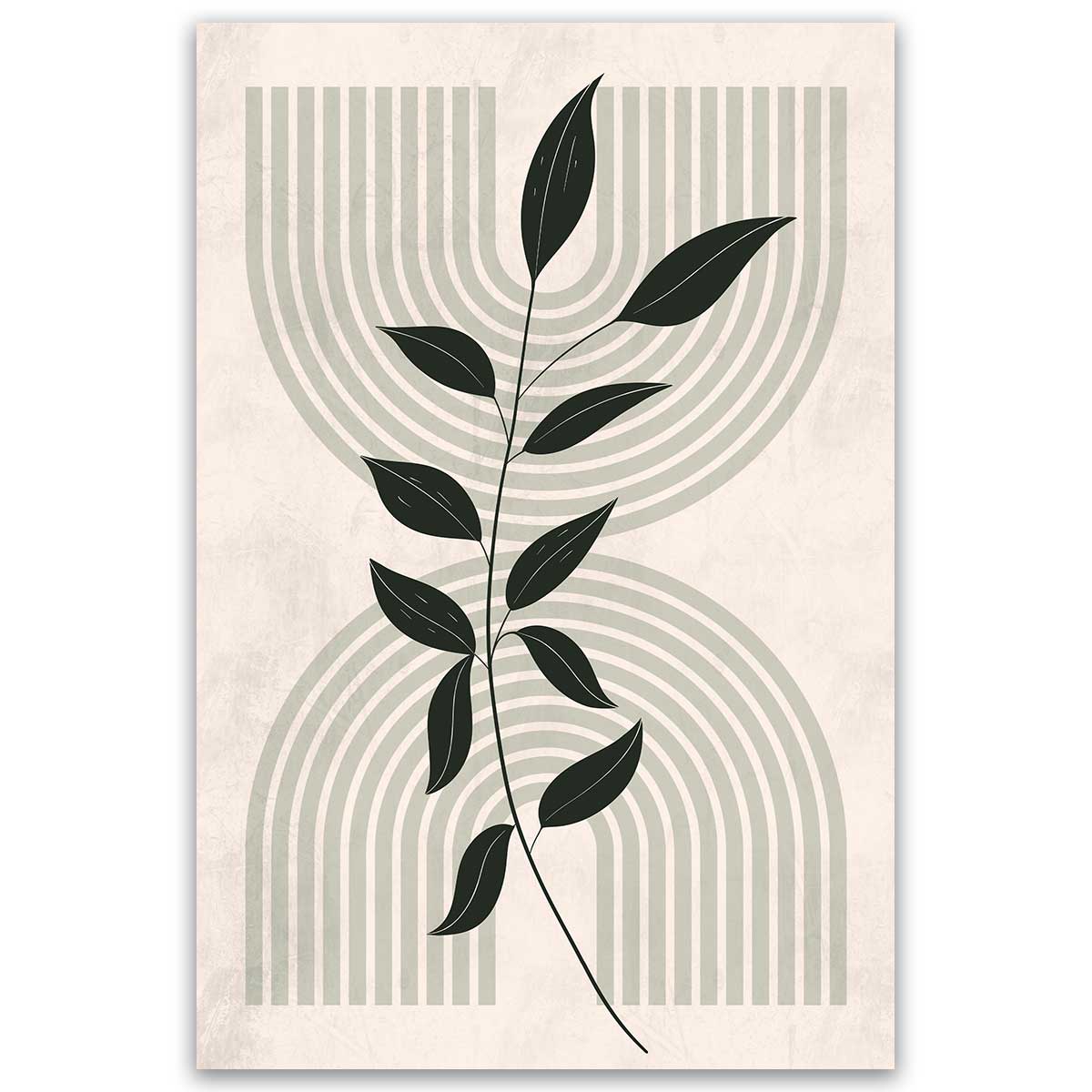 Tableau feuille minimaliste géométrique moderne, HEXOA