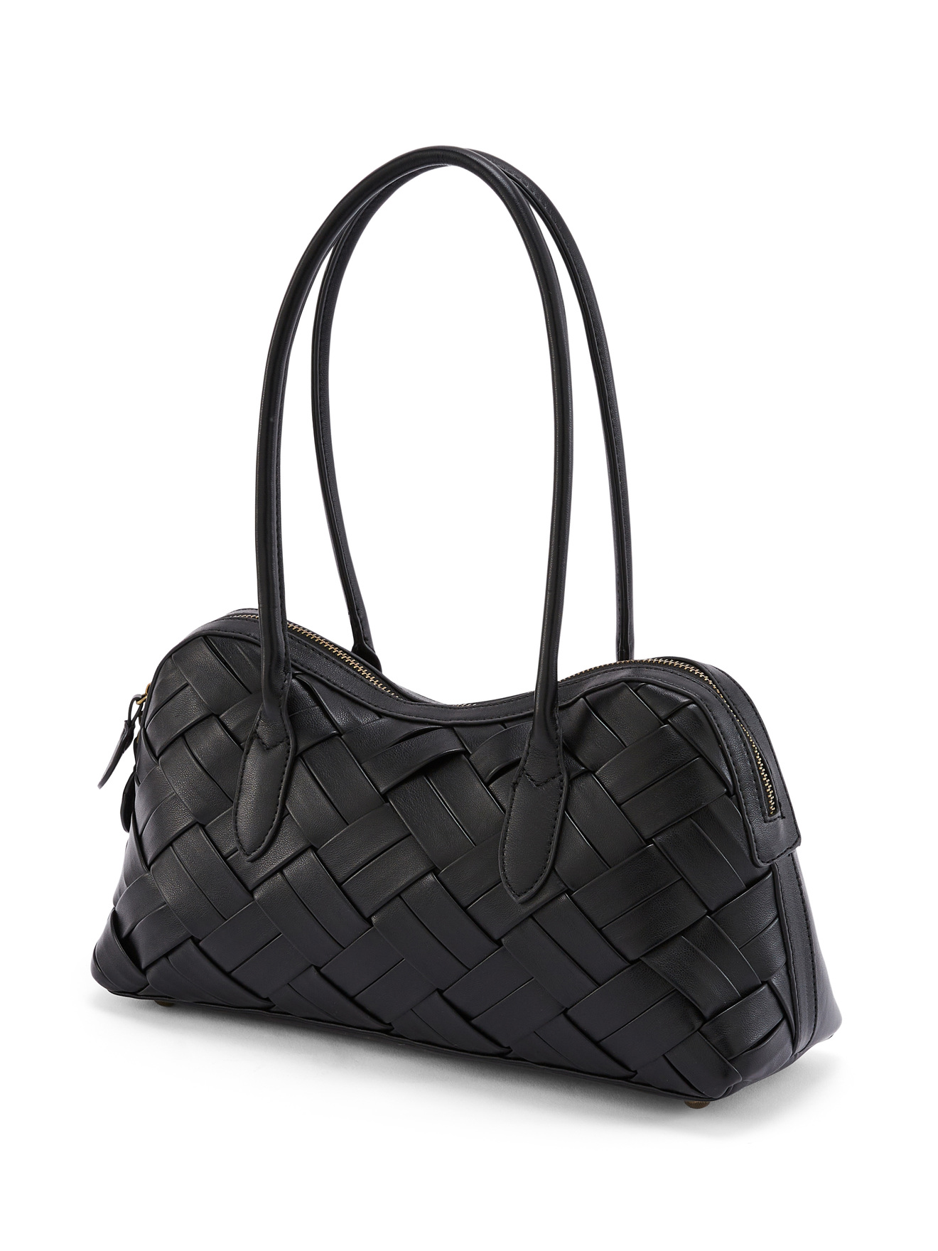 Sac noir effet tressé, DAXON